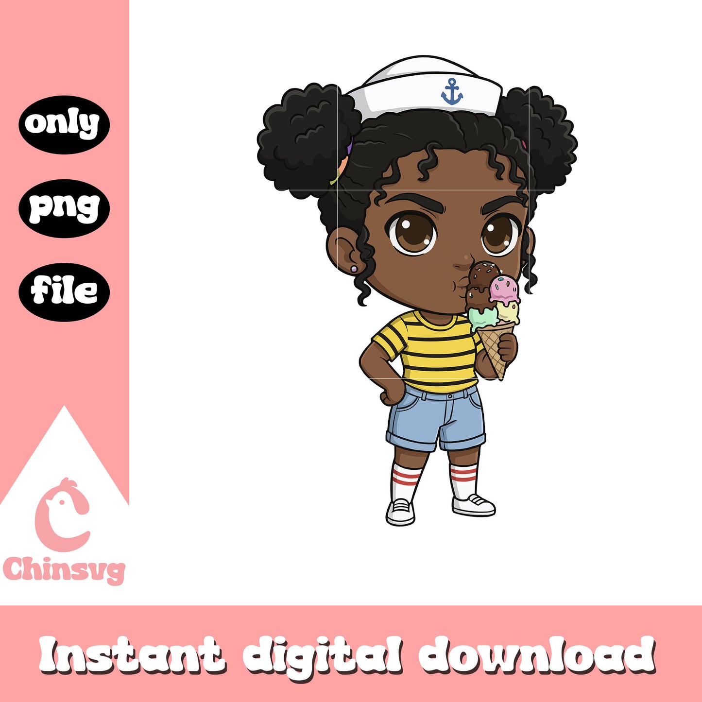 Erica character chibi design png, stranger things erica png