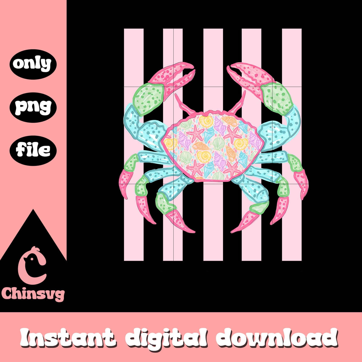 Everyday summer crab design png