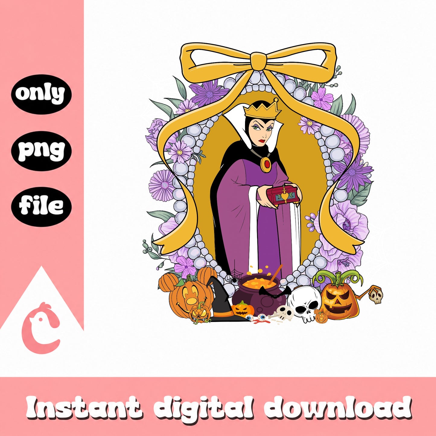 Evil Queen Halloween PNG, Disney Villain Halloween PNG, Witch PNG