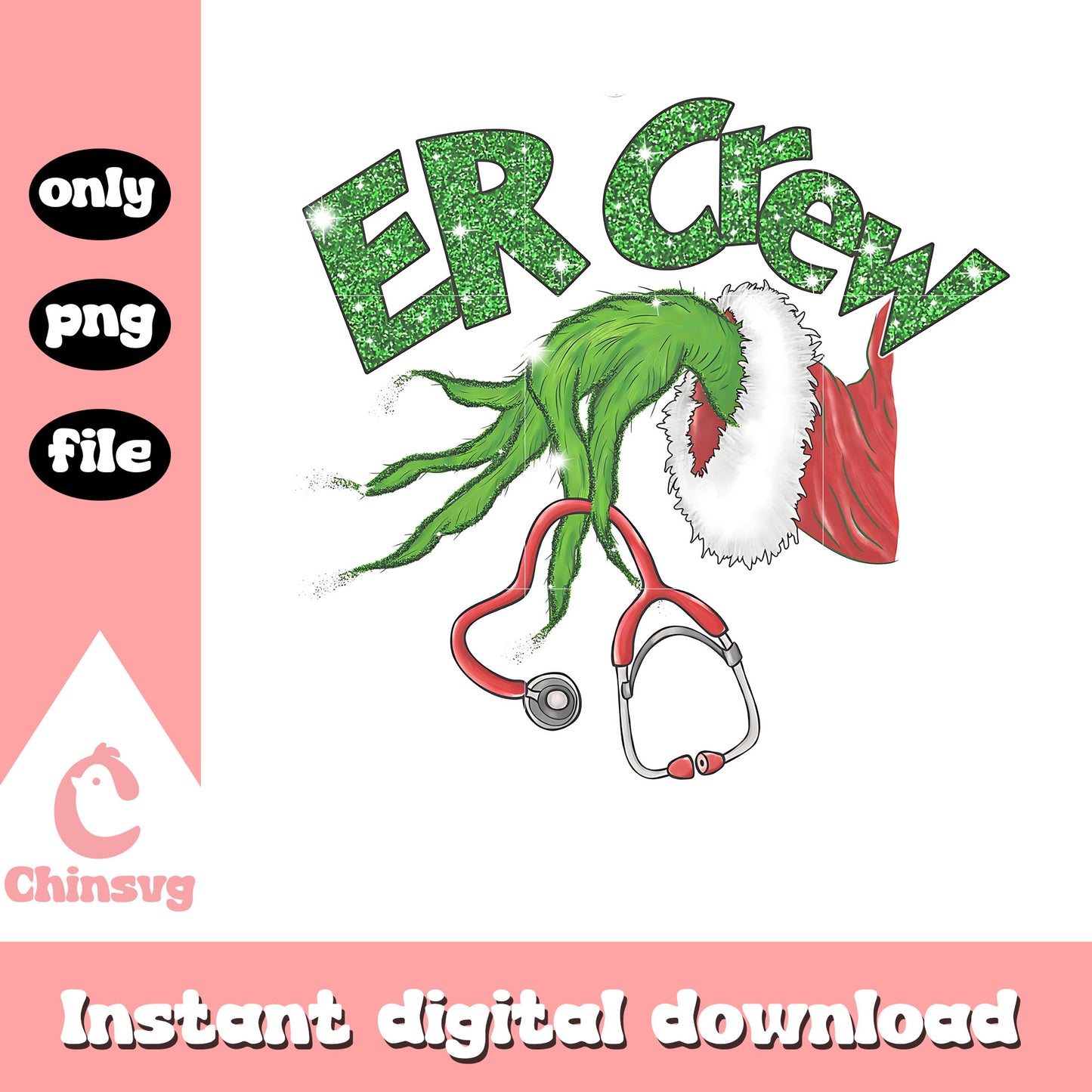 Ew crew grinch hand holding stethoscope png, grinch nurse png