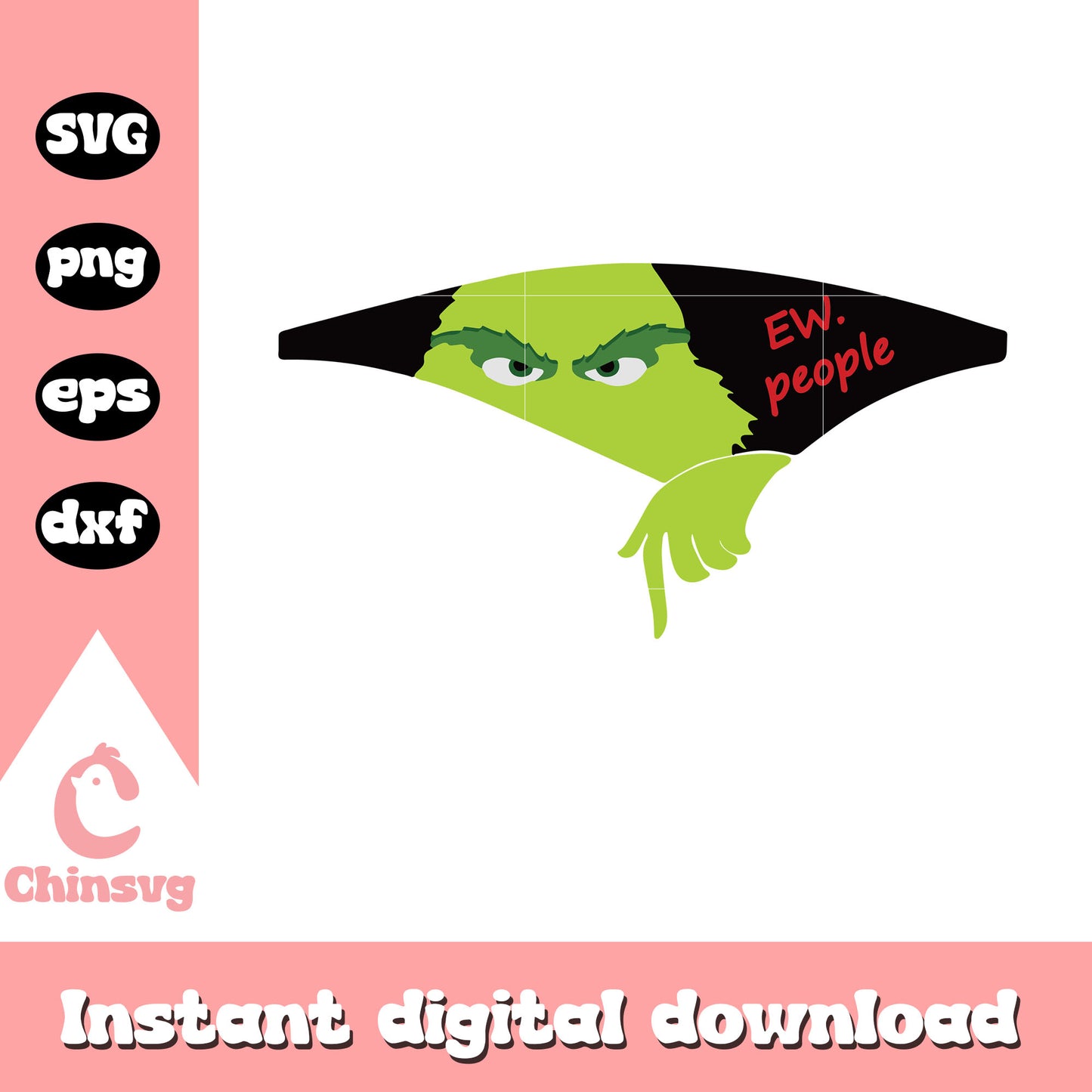 Ew people grinch face christmas svg, the grinch face svg