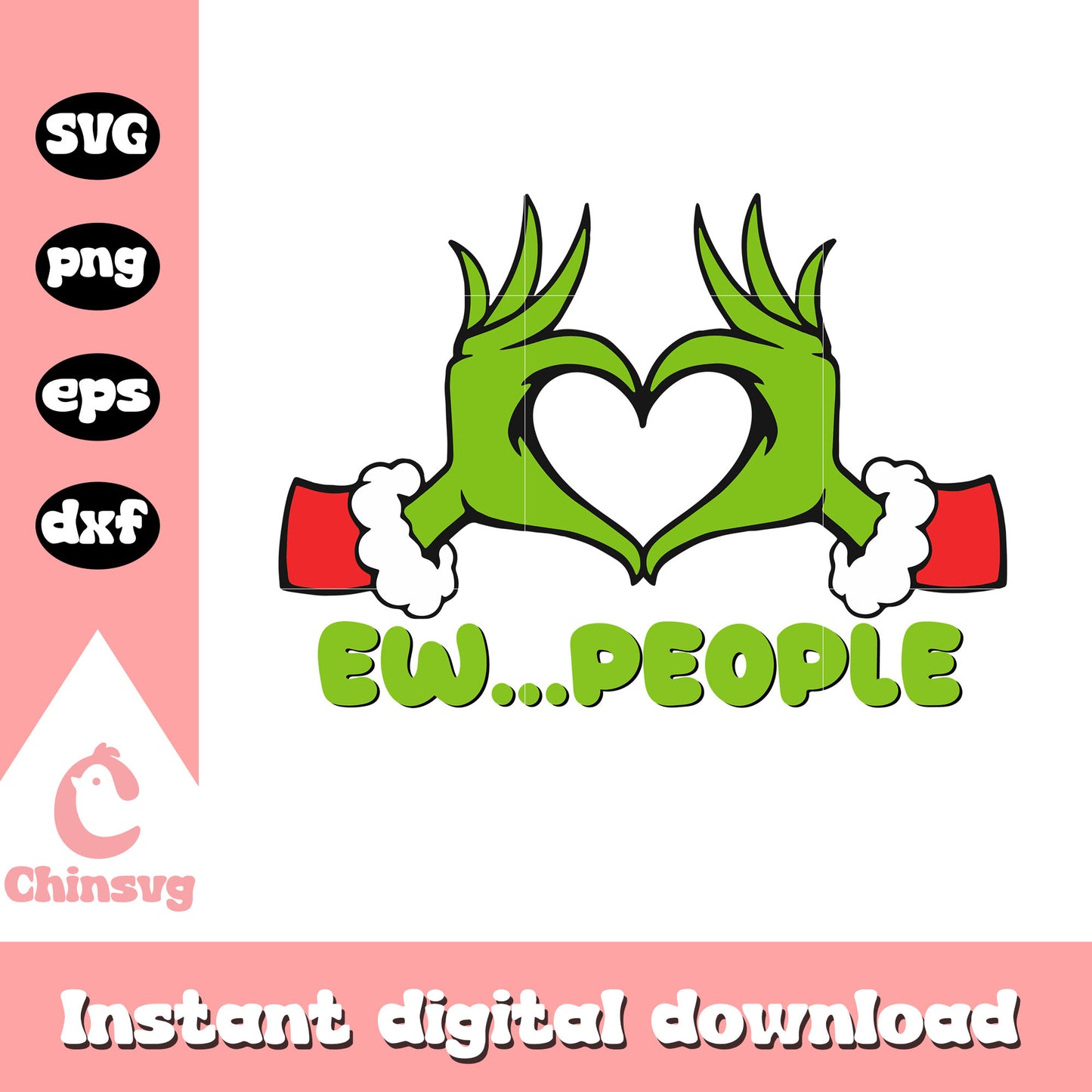 Ew people grinch hands heart christmas svg, grinch heart hands svg
