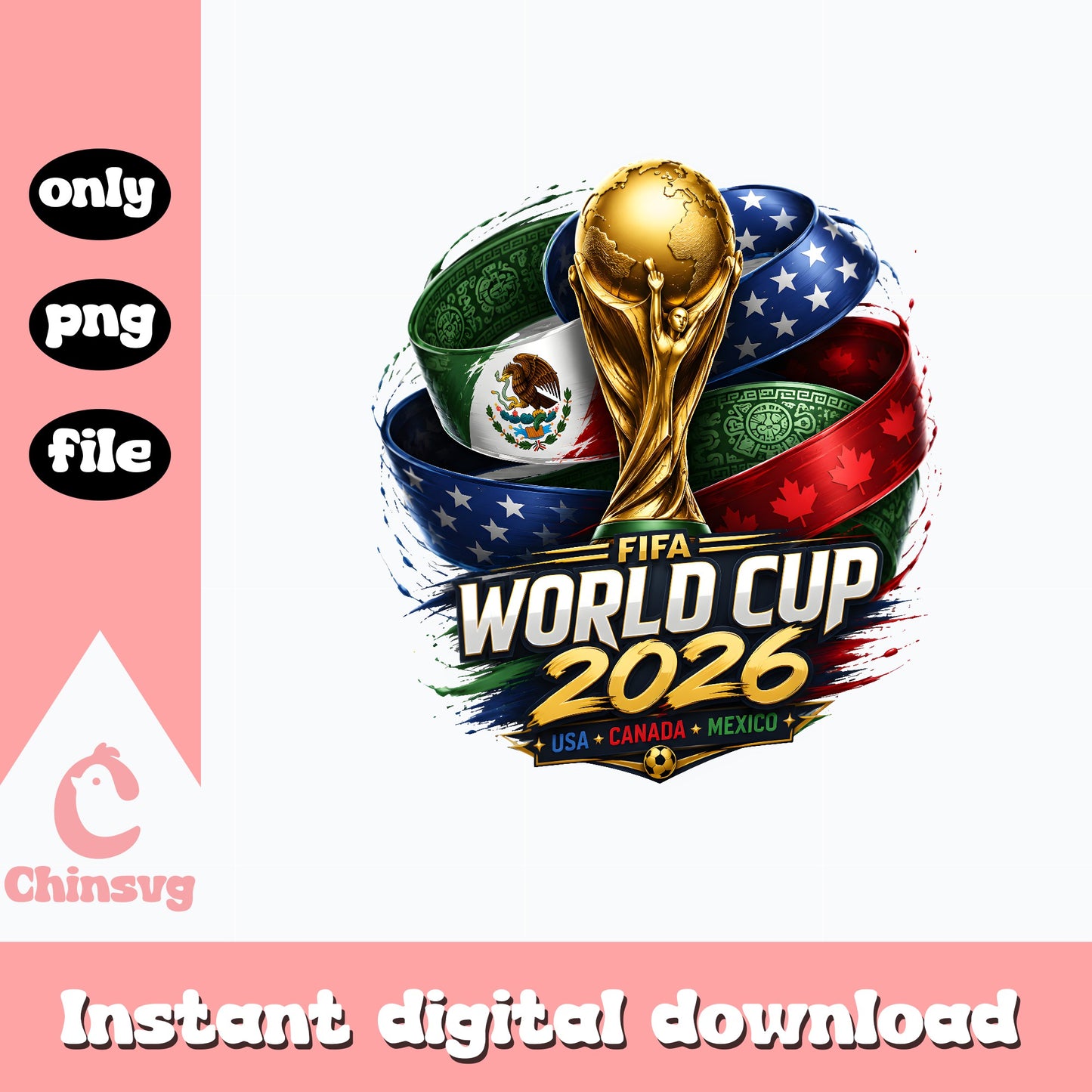 FIFA World Cup 2026 PNG, Soccer USA Canada Mexico PNG, Football Trophy PNG