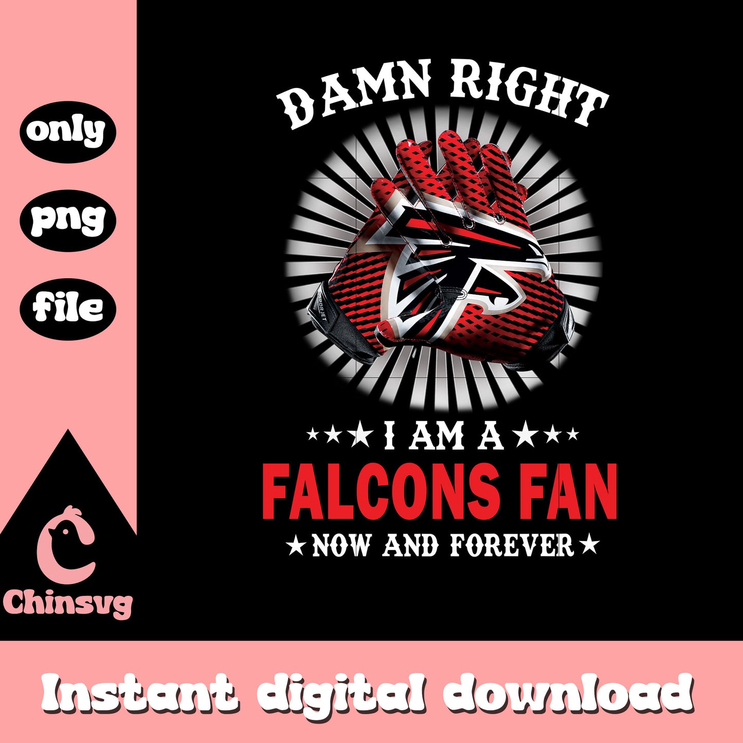 Falcons damn right logo png, atlanta falcons football png