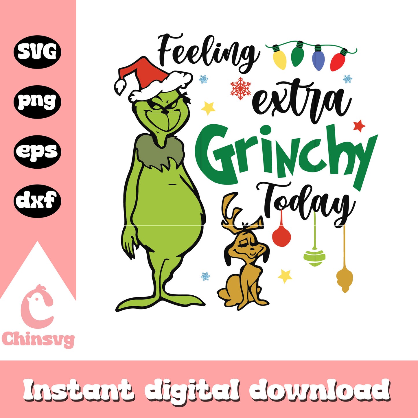 Feeling extra grinchy today quote design svg, extra grinchy svg