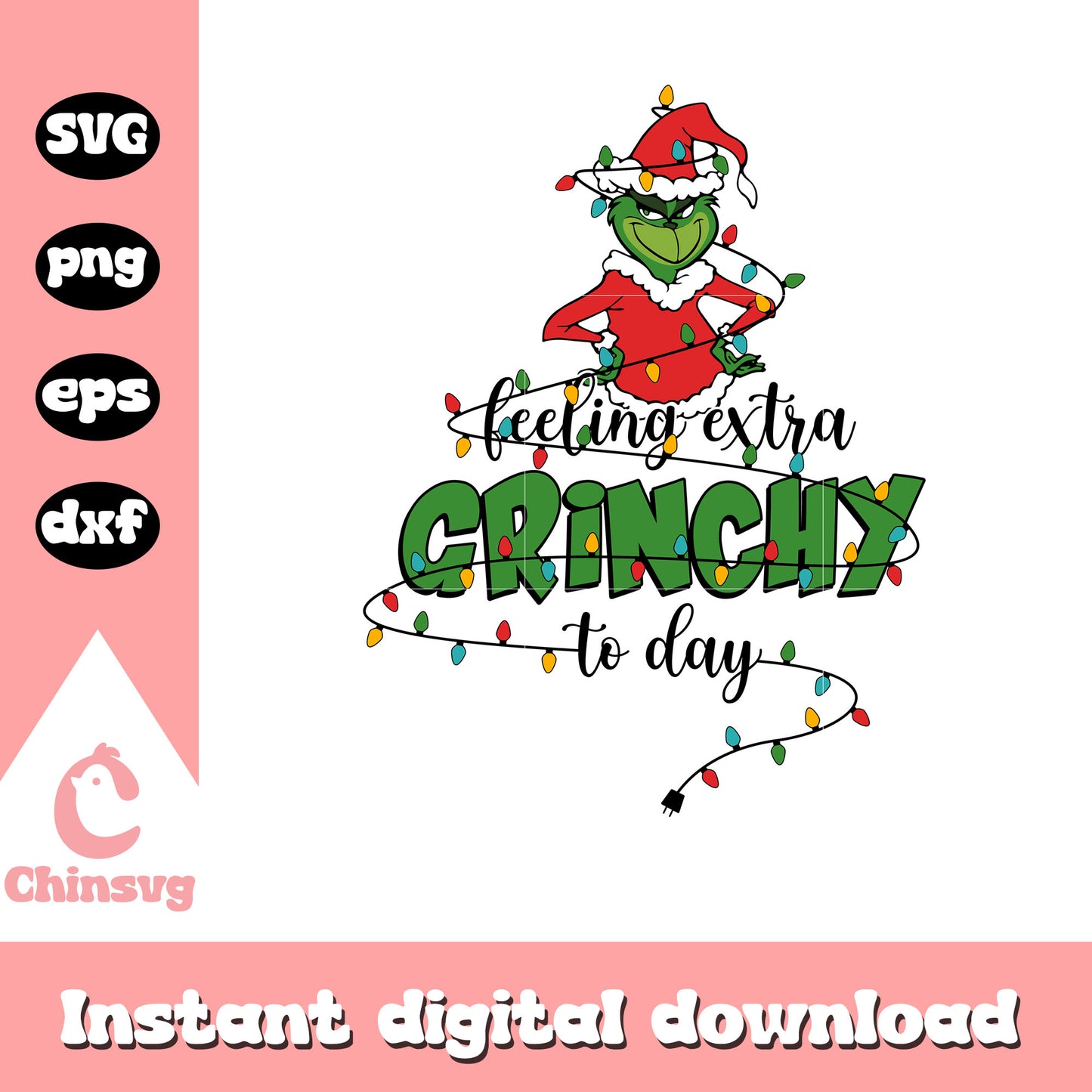 Feeling extra grinchy to day christmas tree svg, the grinch svg