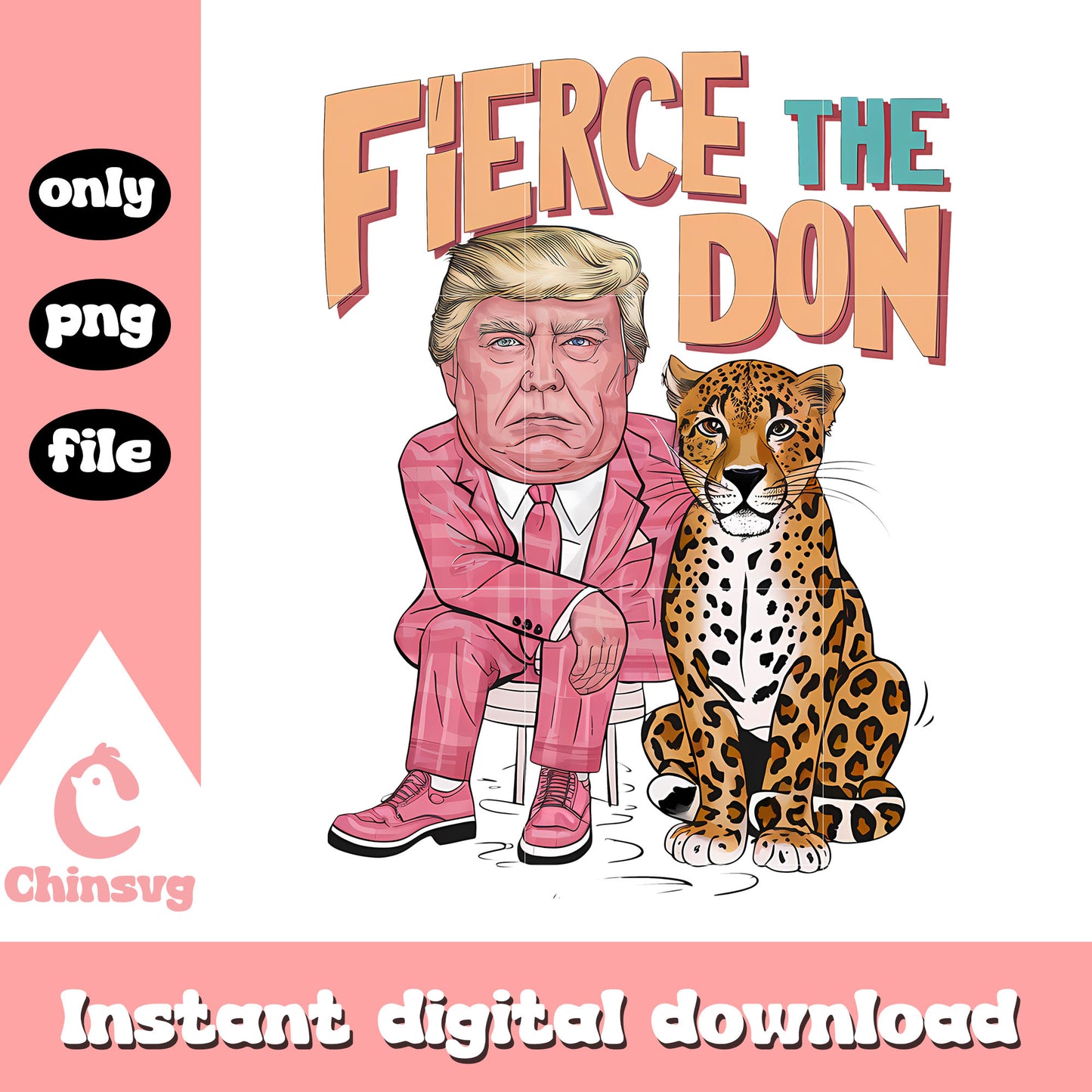 Fierce the don chibi donald trump pink png, funny trump photo png