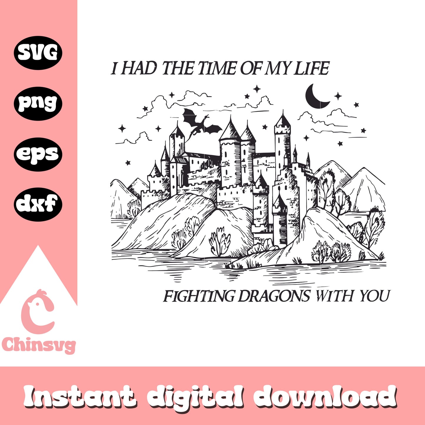 Fighting dragons with you svg, castle svg, Taylor Swift svg