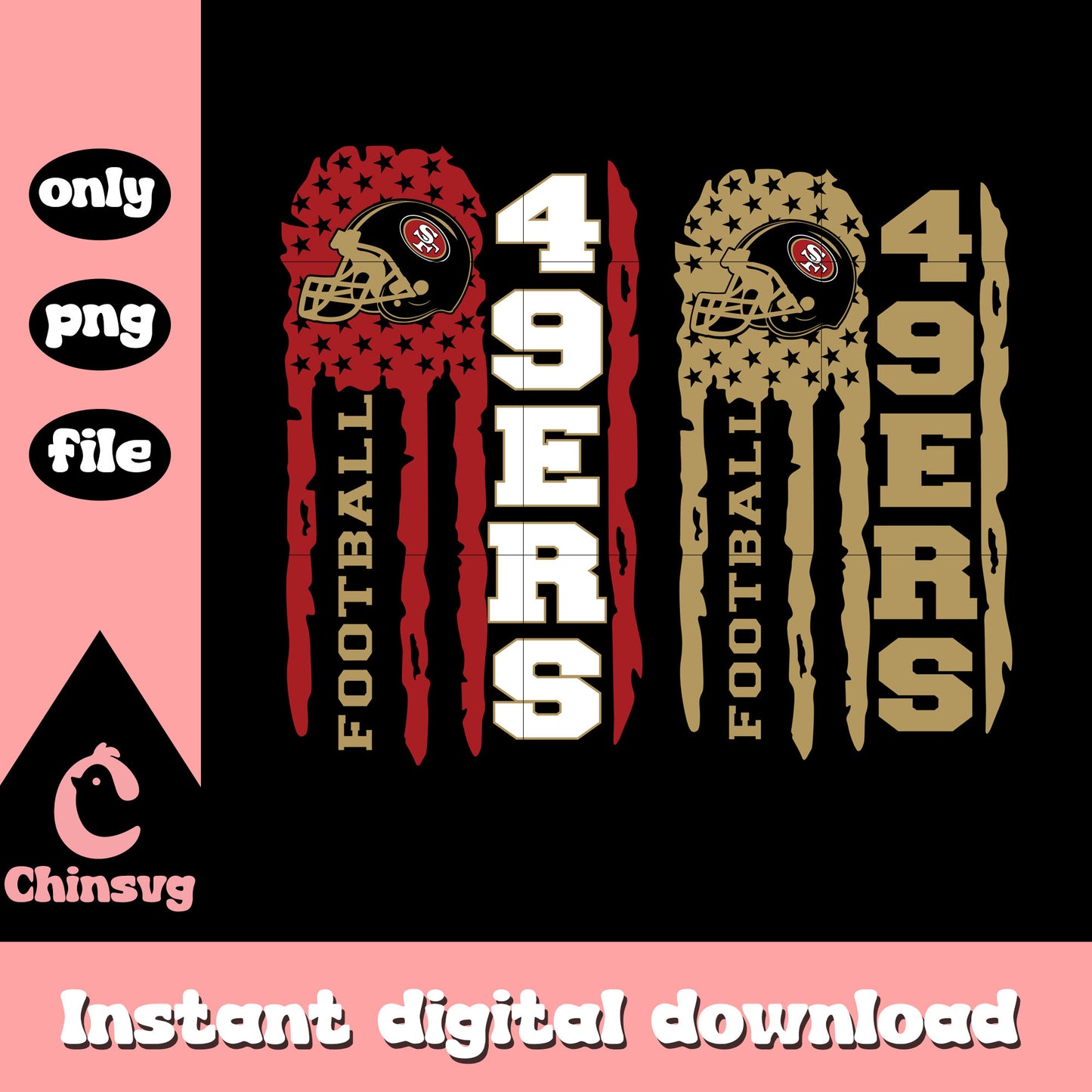 Flag 49ers football design svg, san francisco 49ers flag svg