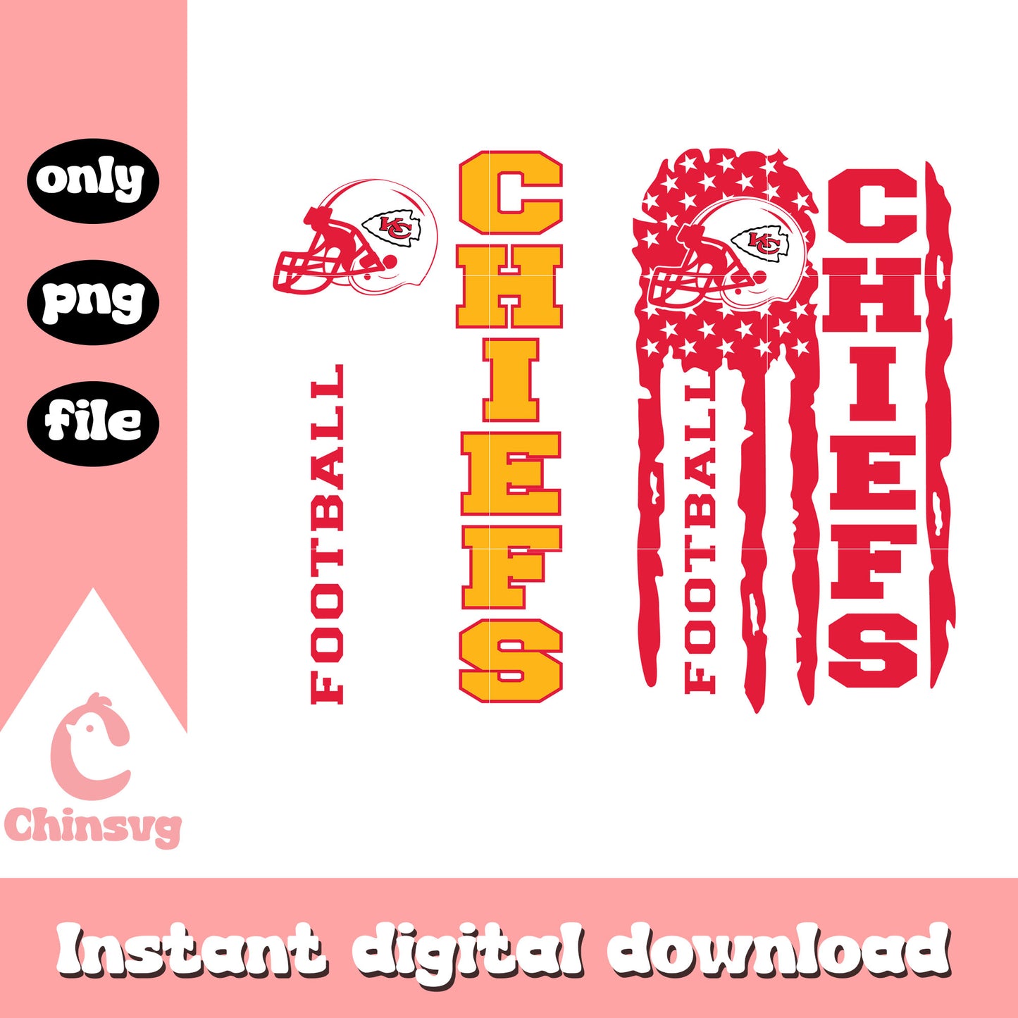 Flag Chiefs football helmet design svg, Kansas City Chiefs flag svg