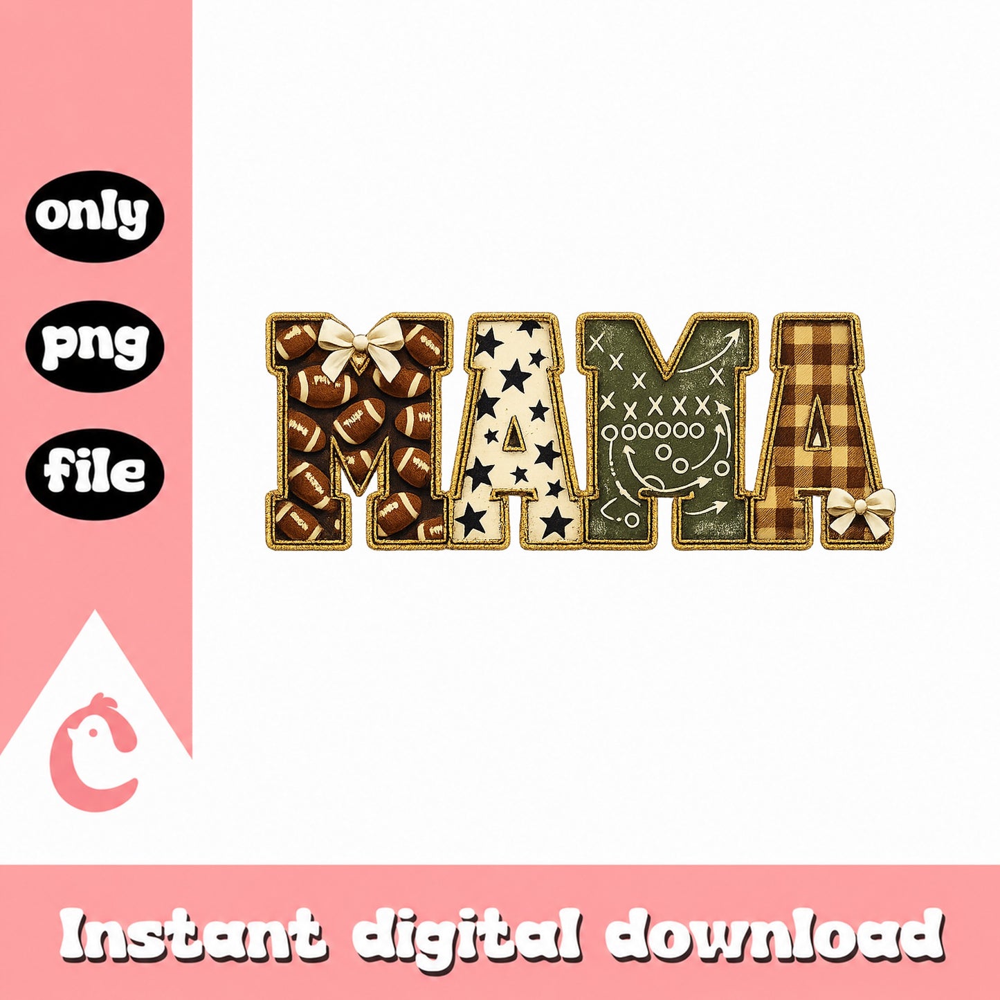 Football Mama PNG, Sports Mom Sublimation Design, PNG File
