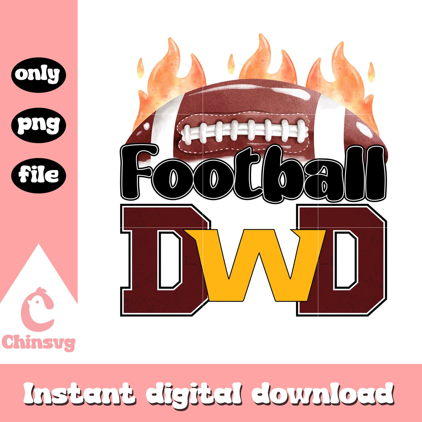 Football dad Washington Commanders png, nfl football png