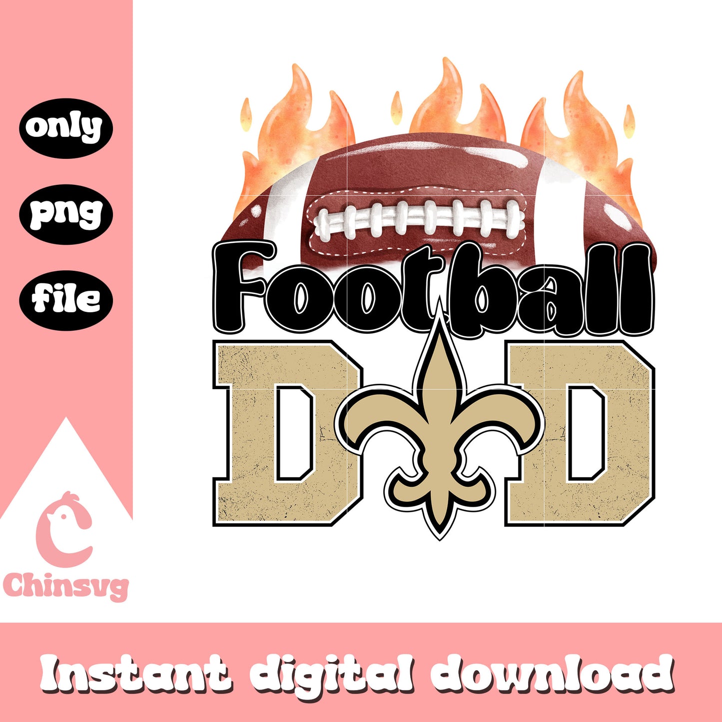 Football dad saints logo png, new orleans saints png