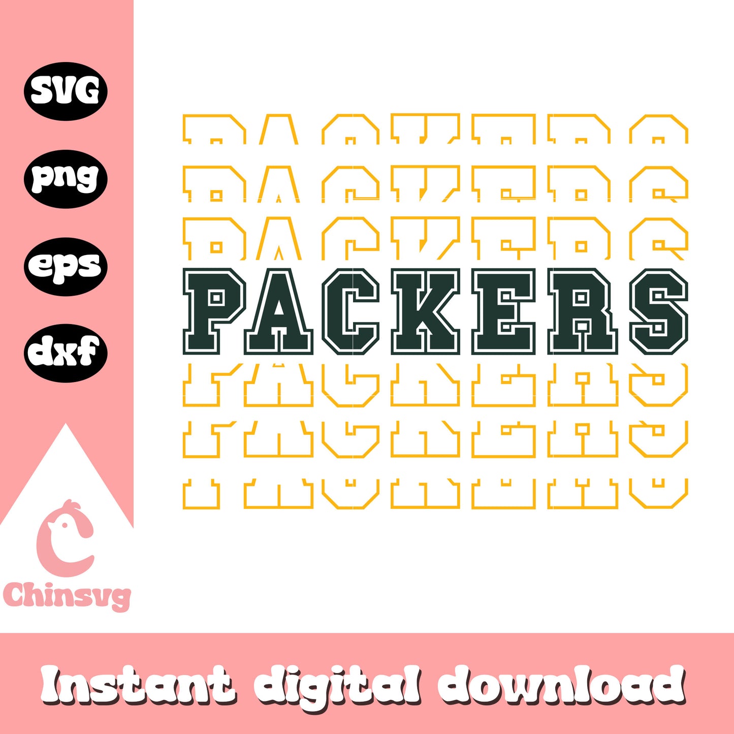 Football green bay packers team name svg, nfl green bay packers svg