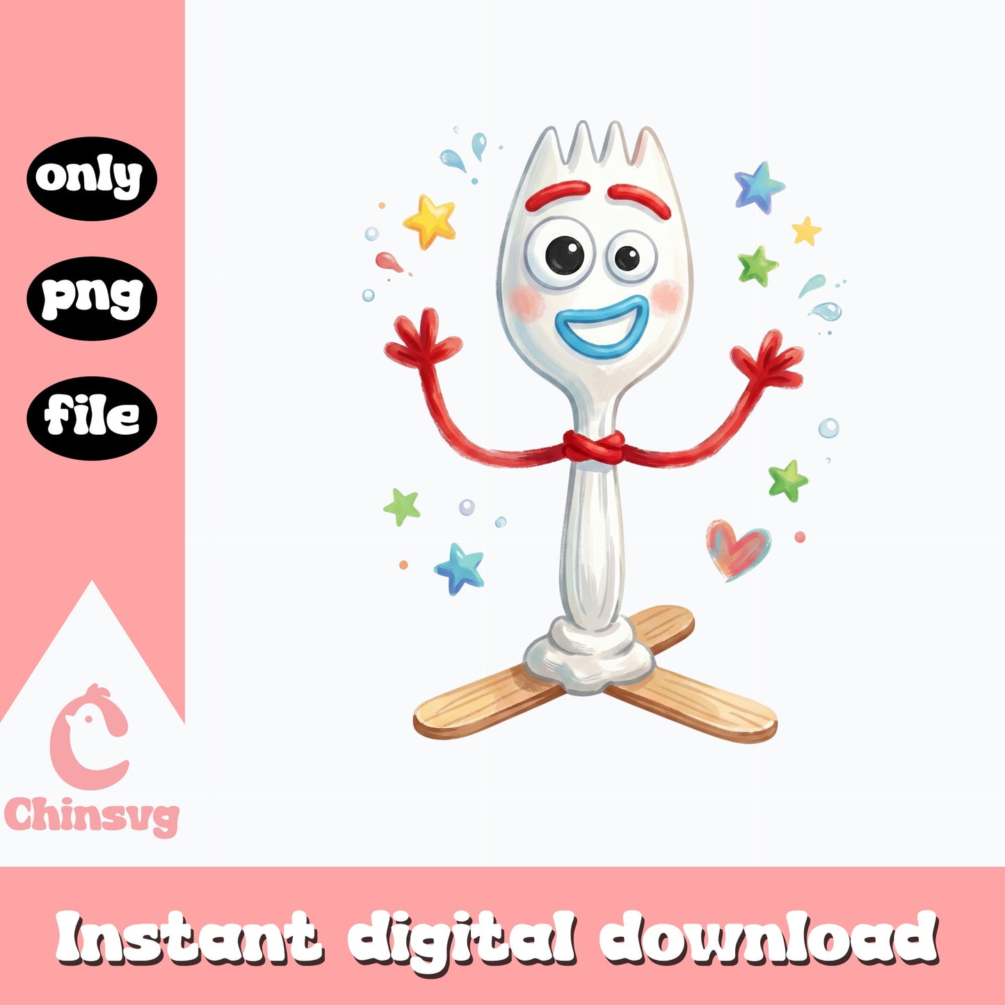 Forky Toy Story PNG, Disney Pixar Clipart, Toy Story PNG
