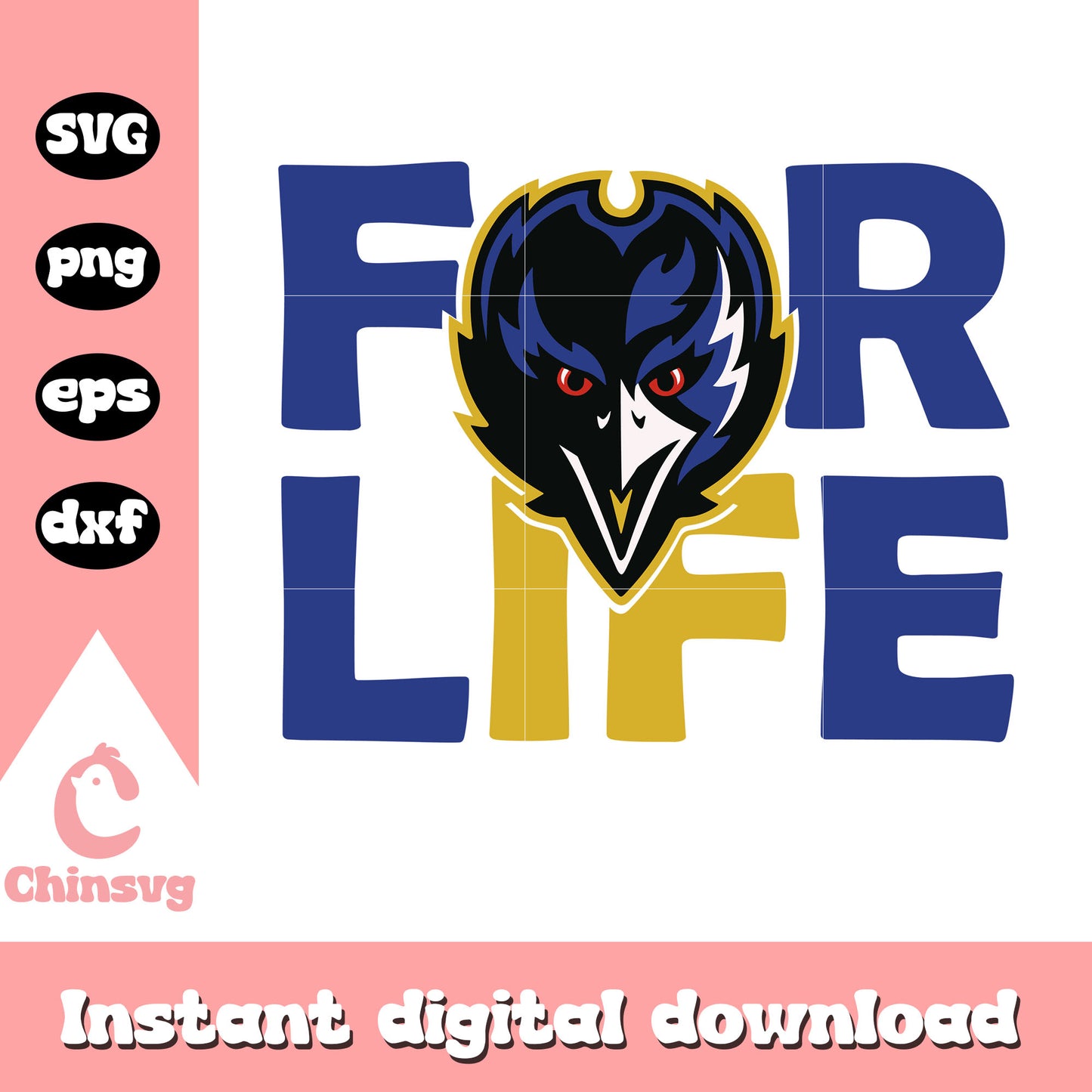 For life baltimore ravens bird design svg, usa football svg