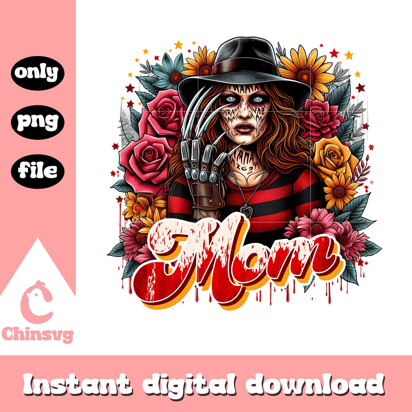 Freddy Krueger character mom png, mama png, horror movies png