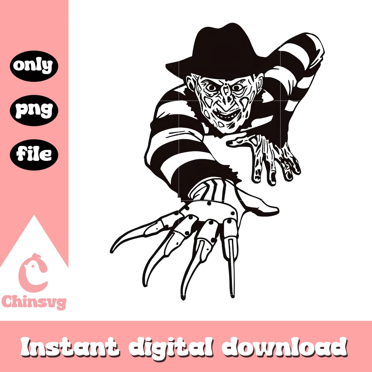 Freddy krueger horror design png, horror killing movie png