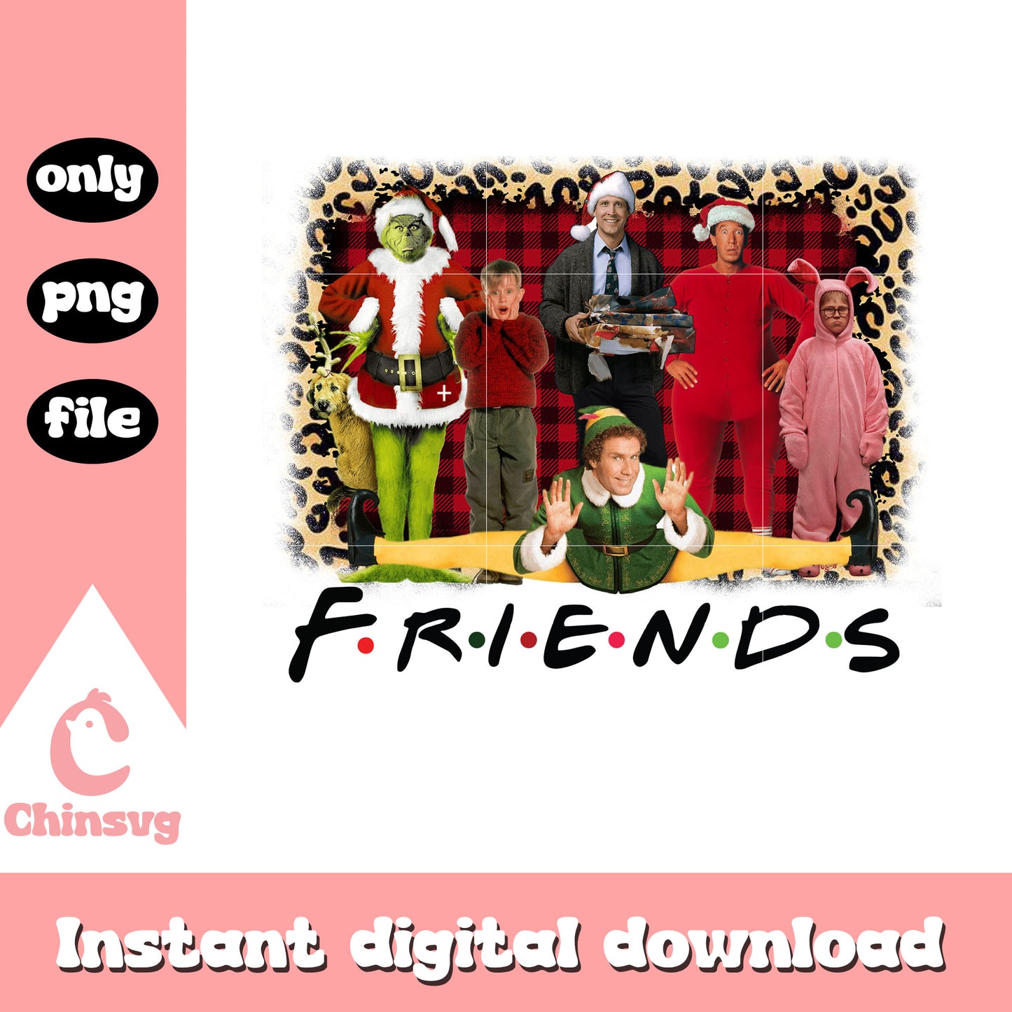 Friends grinch leopard christmas clipart png, images of grinch png