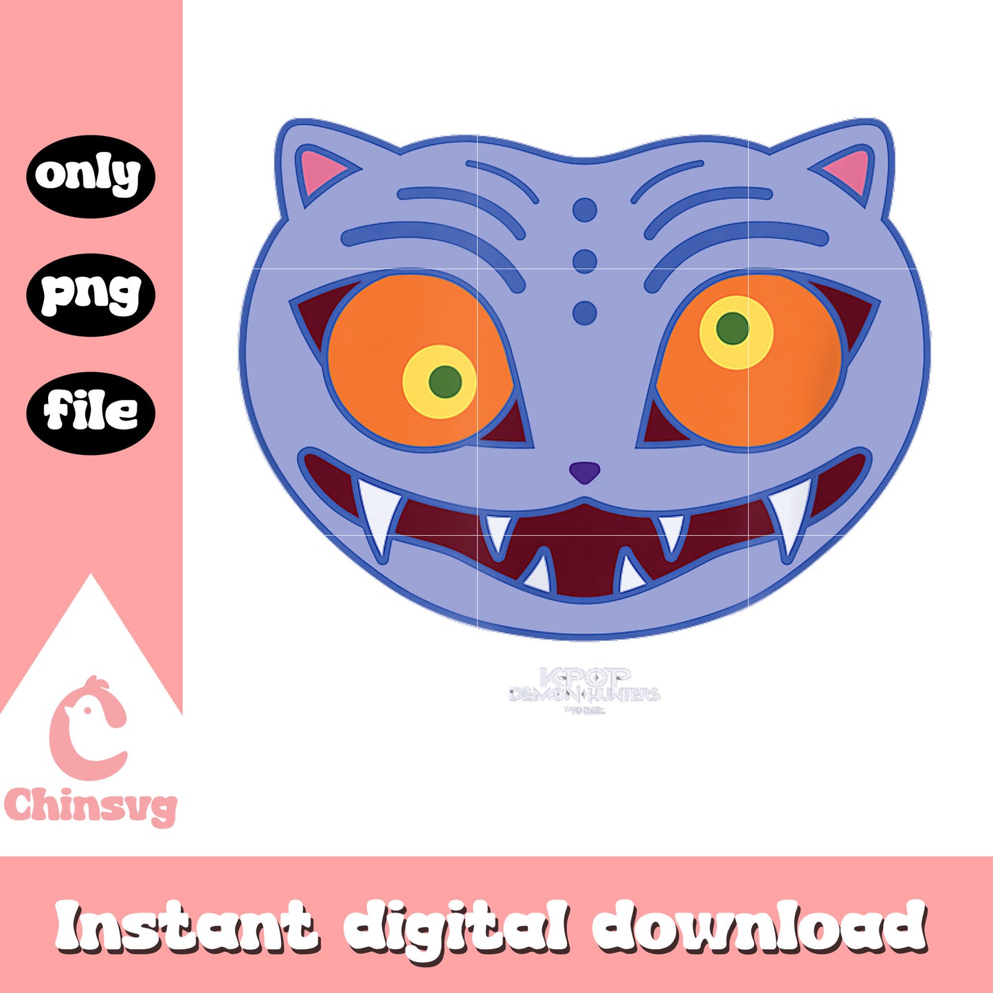 Funny derpy tiger head design png, blue derpy tiger png