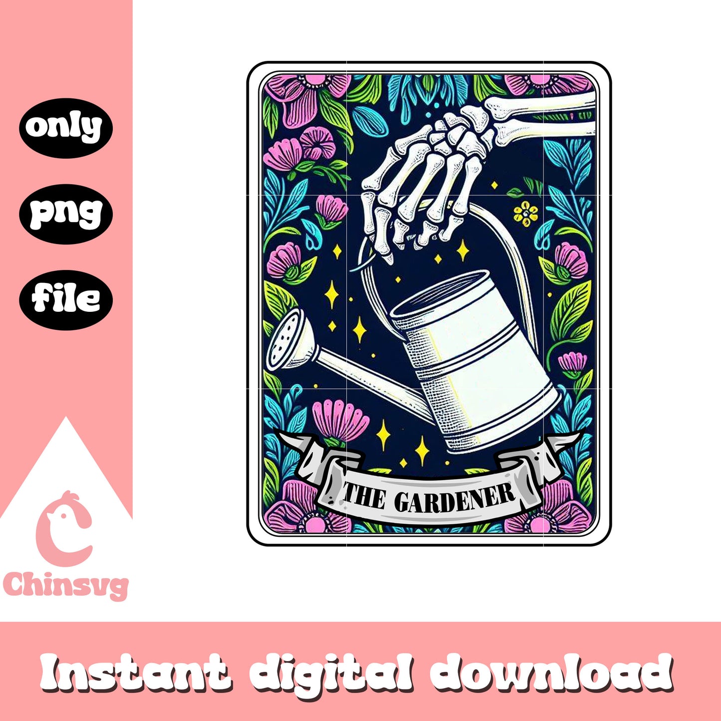 Gardener tarot card png, tarot card generator png, flowers png