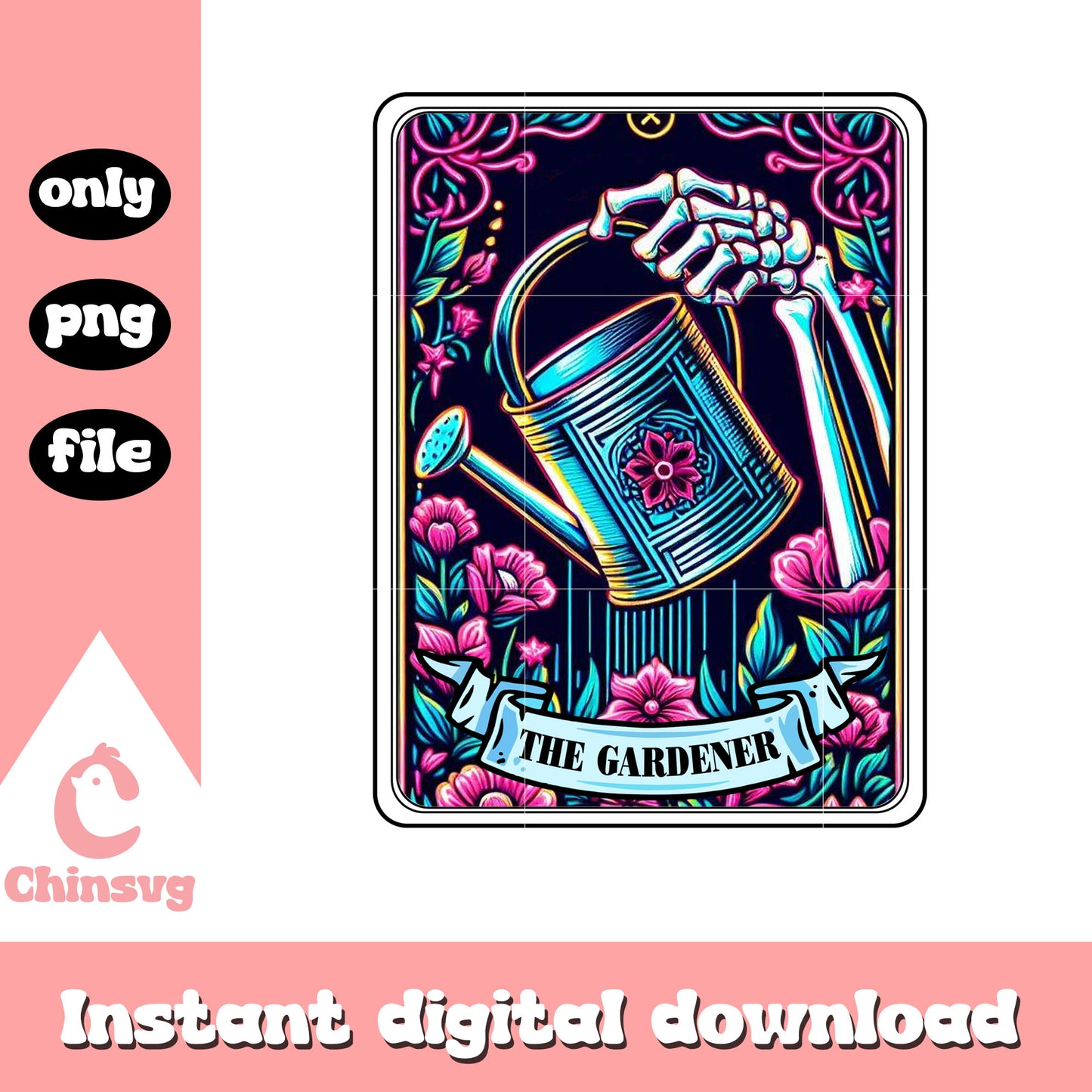 Gardener vintage flower png, tarot card generator png, flowers png