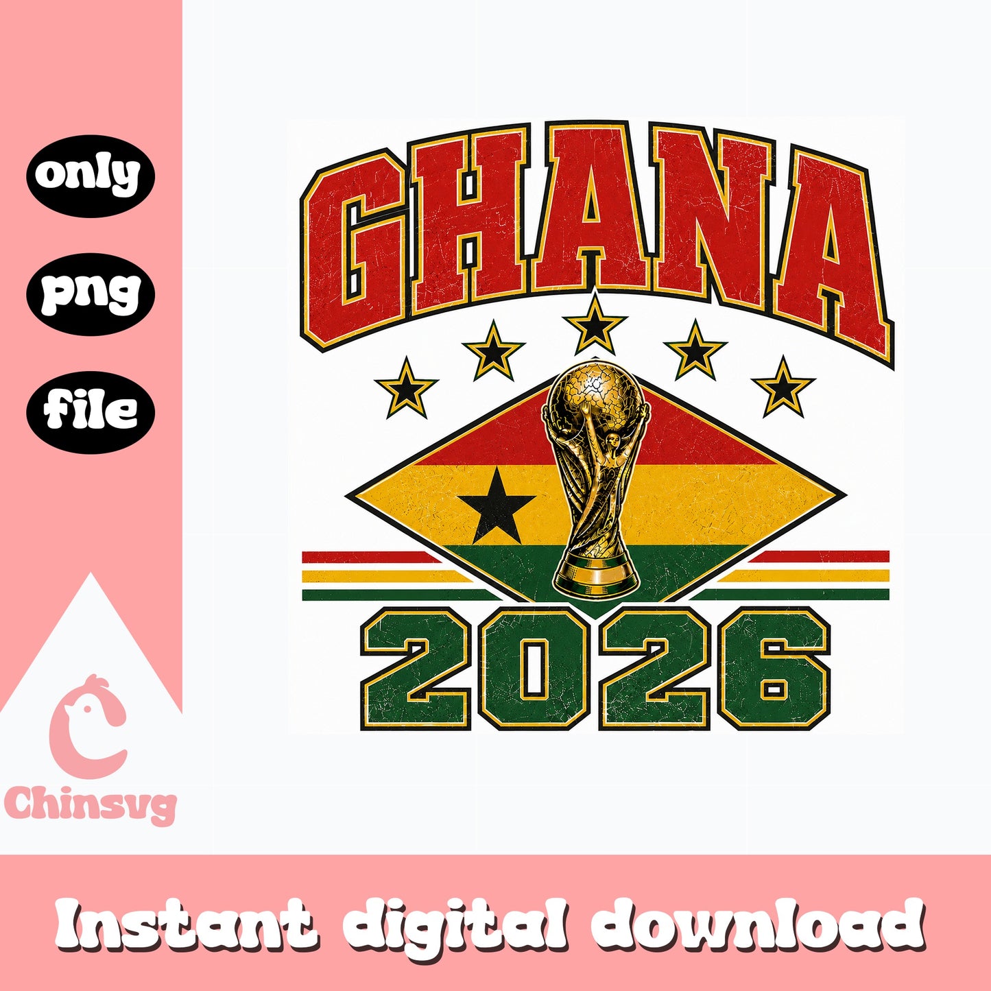 Ghana 2026 World Cup PNG, Ghana Football Trophy, Soccer PNG