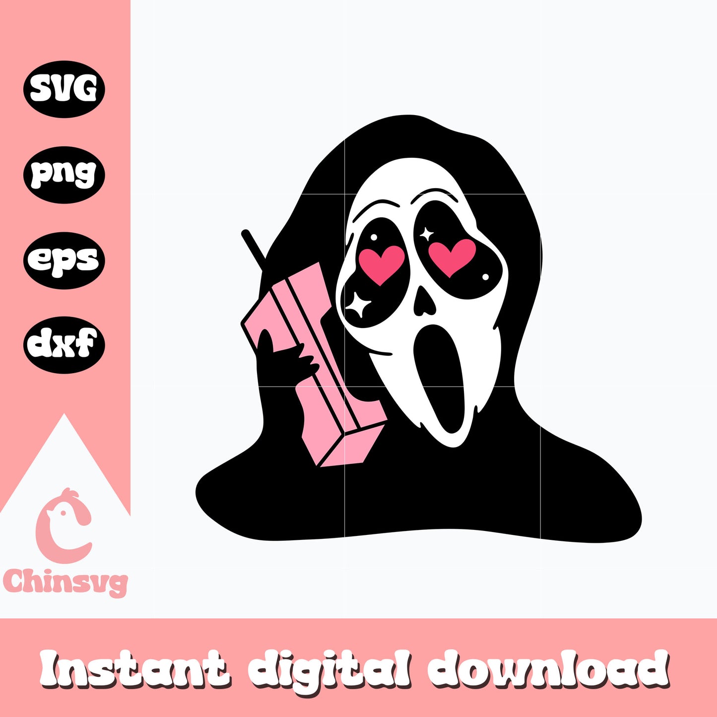 Ghost face scream in love svg, ghost face svg, valentine svg