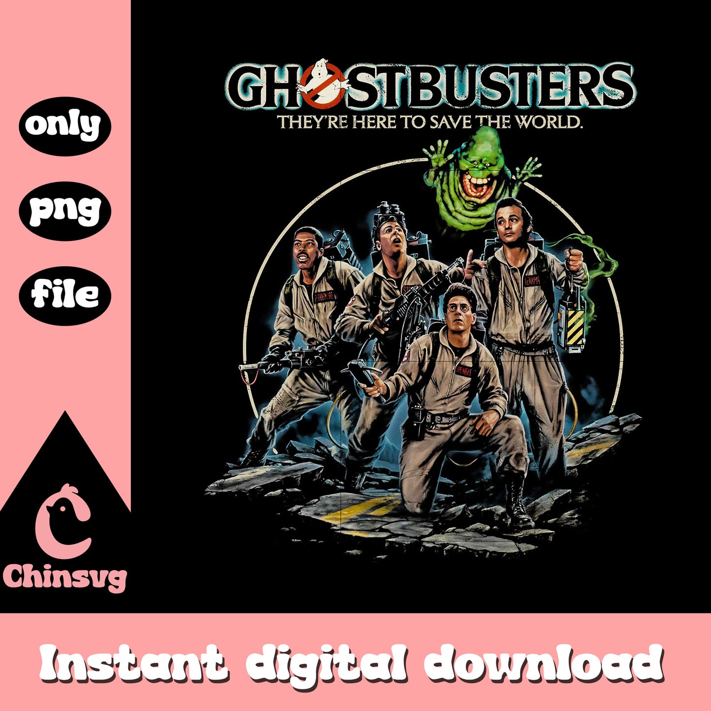 Ghost busters they're here to save the world png, horror poster png