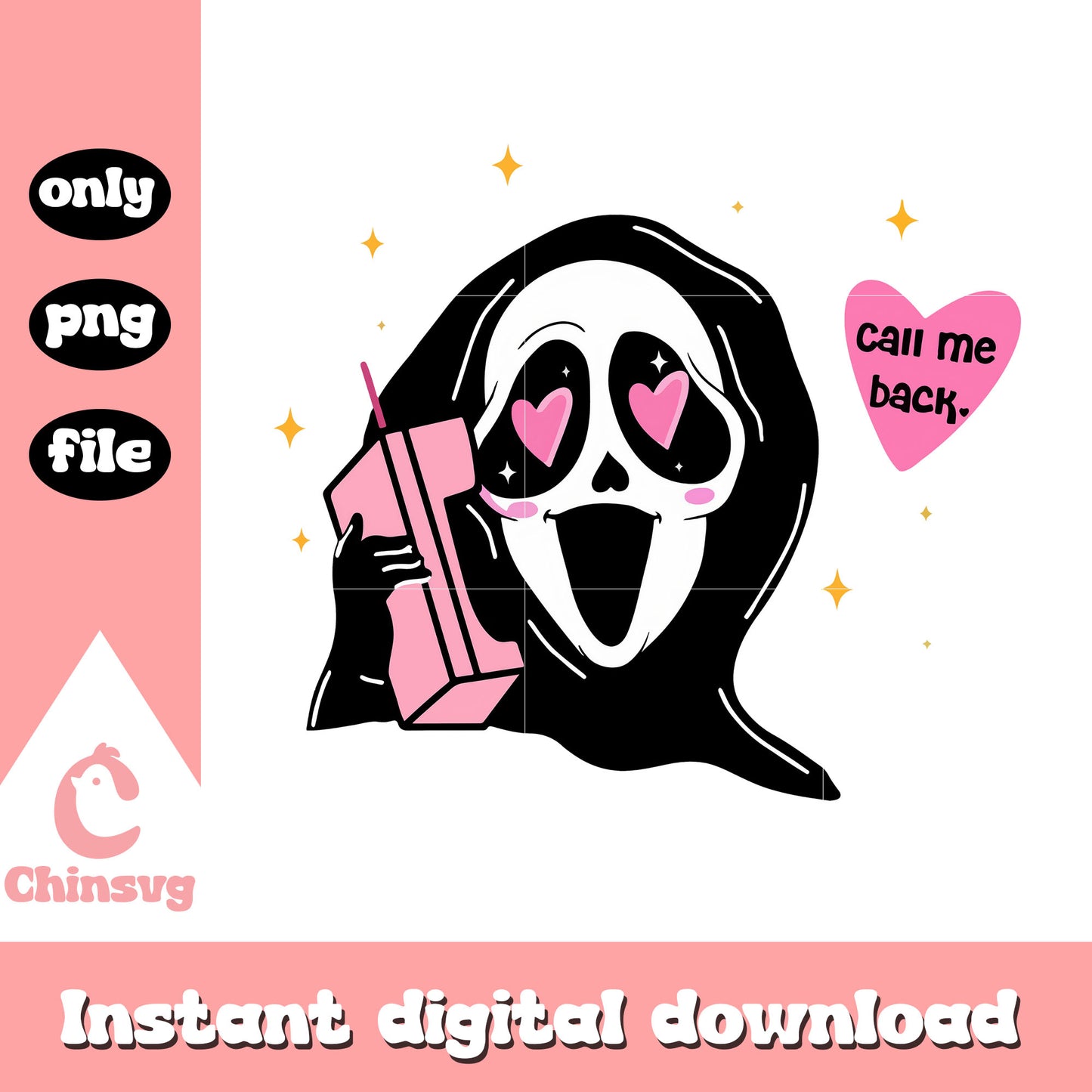 Ghostface call me back halloween design png, halloween ideas png