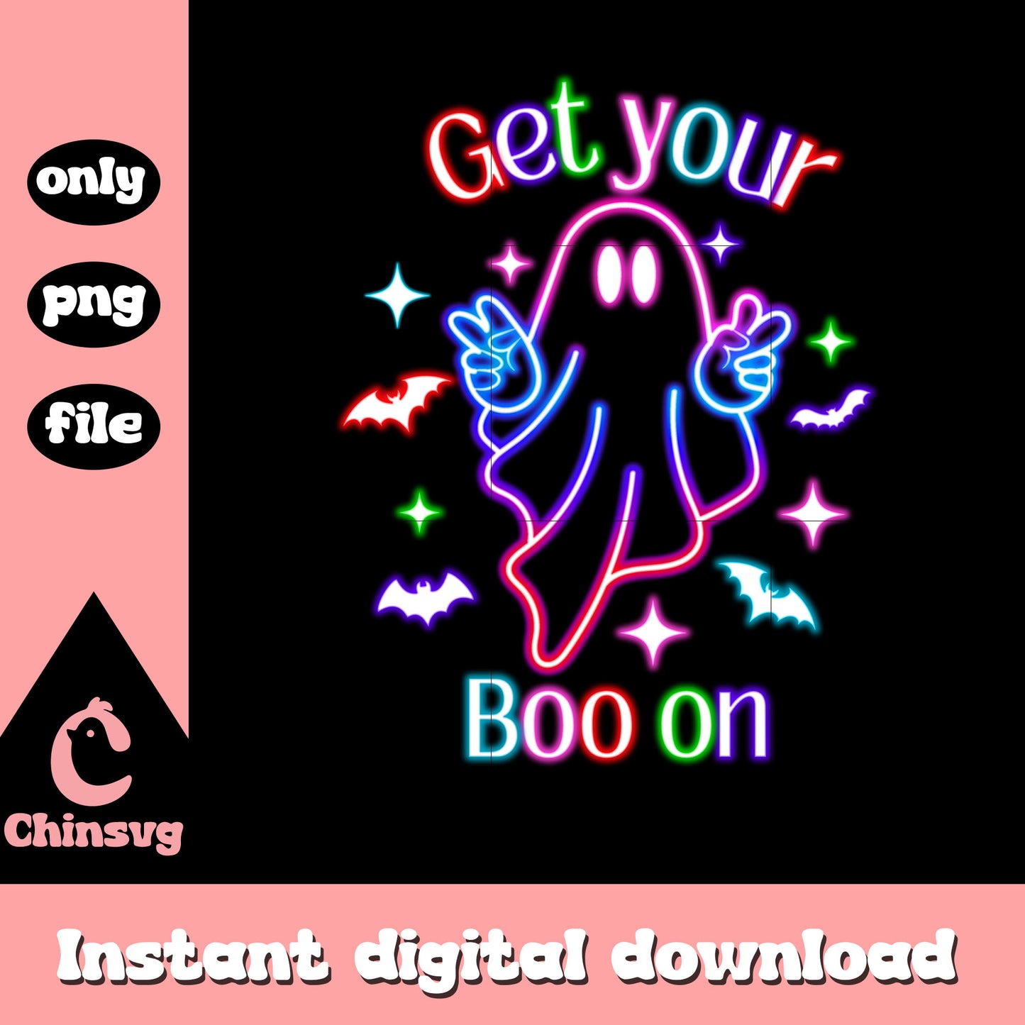 Ghost get your boo on halloween png, boo ghost png, halloween png