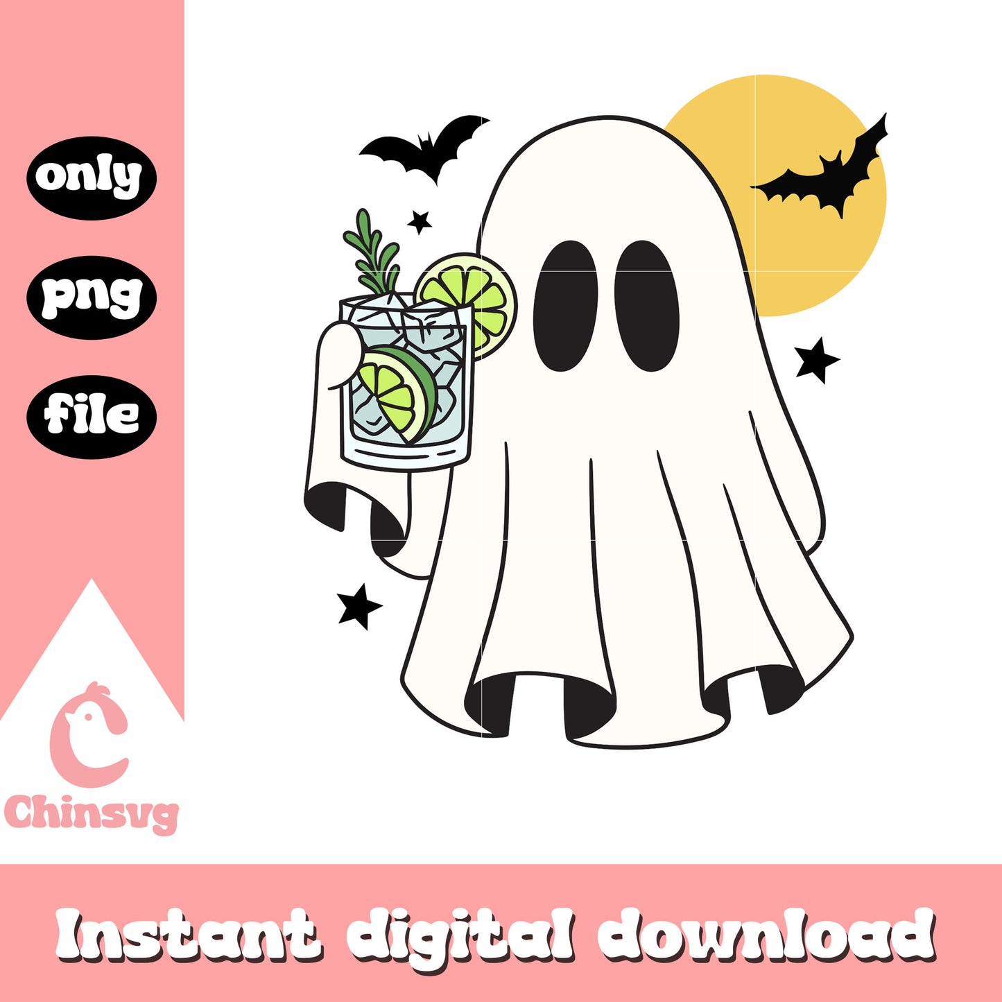 Ghost halloween and lemonade png, sheet ghost png