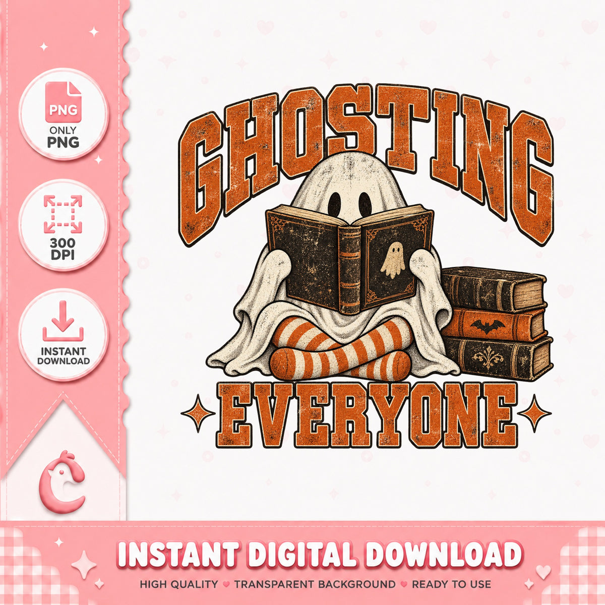 Ghosting Everyone Reading Ghost PNG, Halloween Ghost, Fall PNG