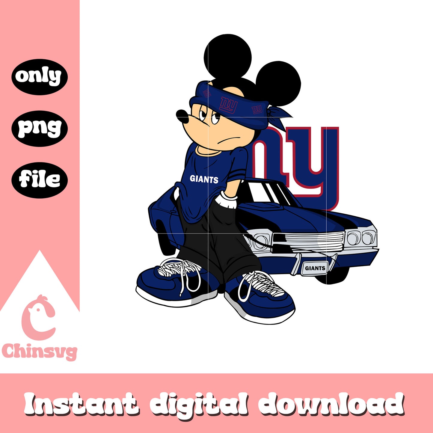 Giants mickey style logo png, new york giants nfl png