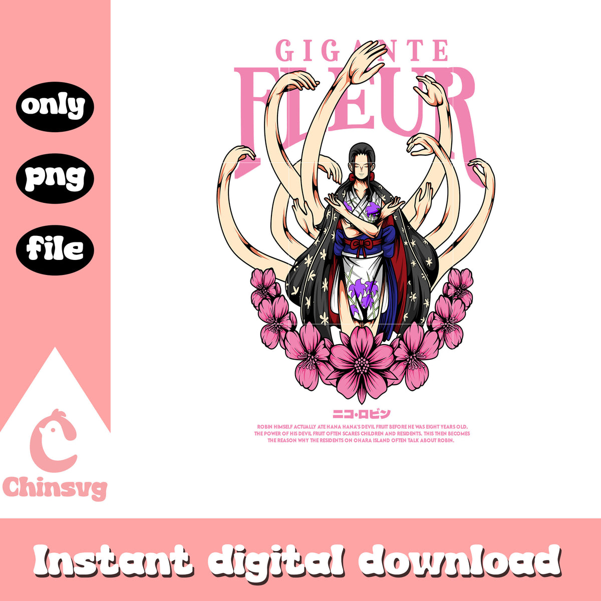 Gigante fieur png, nico robin characters png, one piece png