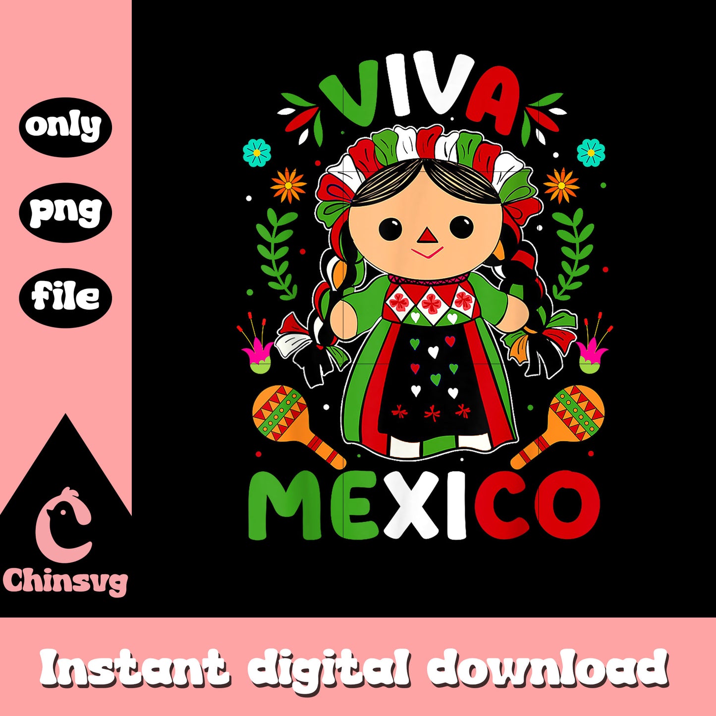 Girl viva mexico mexican design png, mexico independence png
