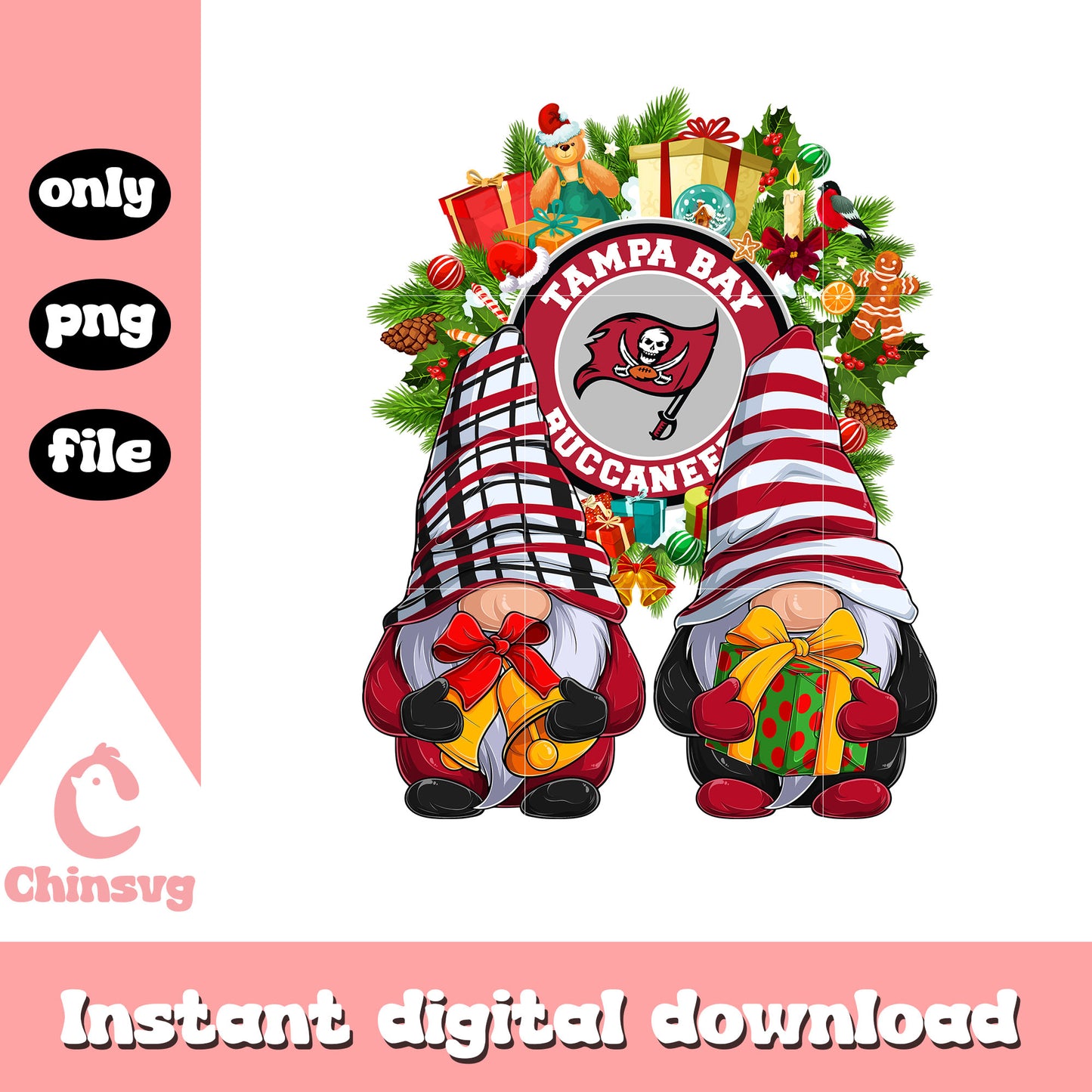 Gnome christmas buccaneers design png, nfl tampa bay buccaneers png