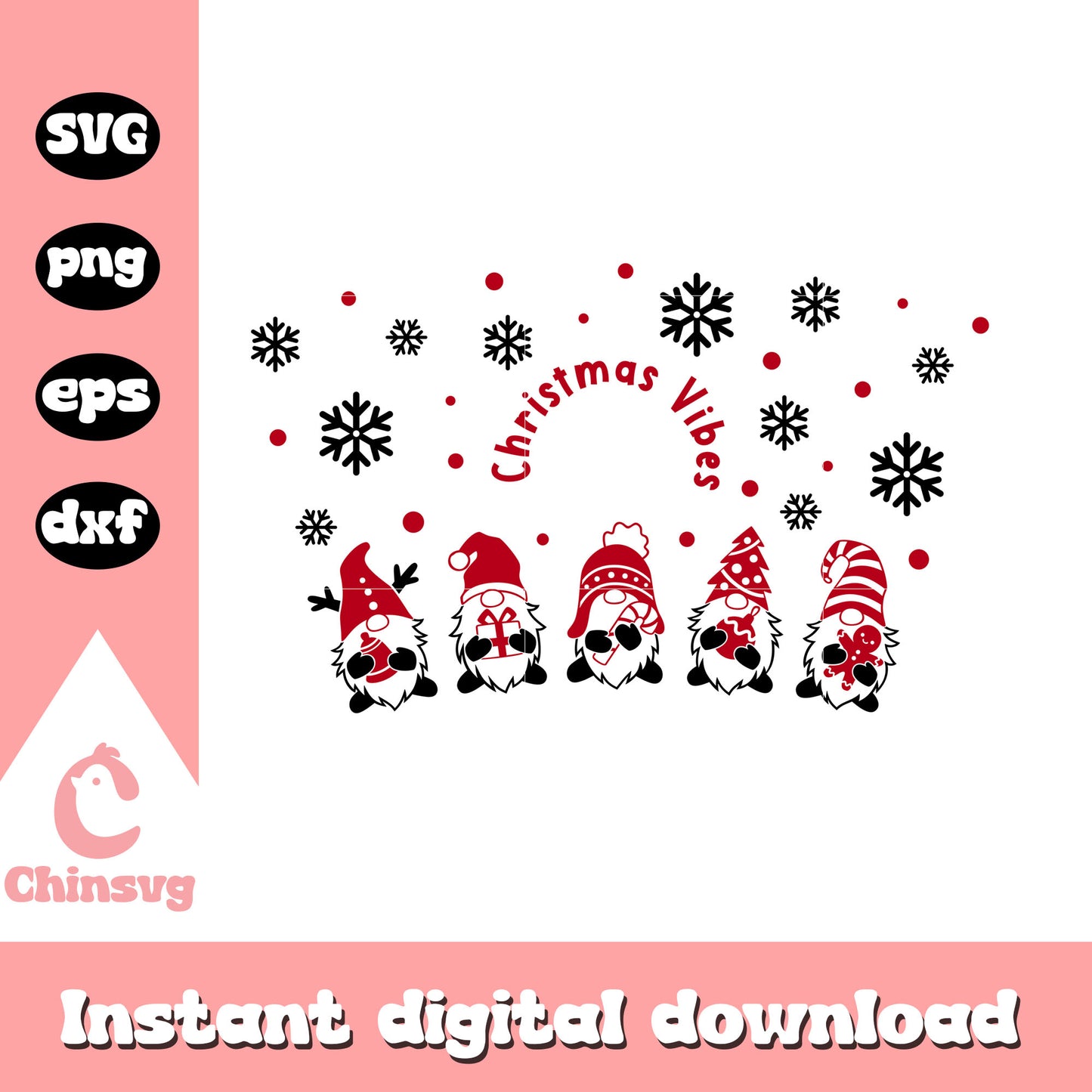 Gnomes christmas vibes svg, christmas vibes svg, christmas gnomes svg