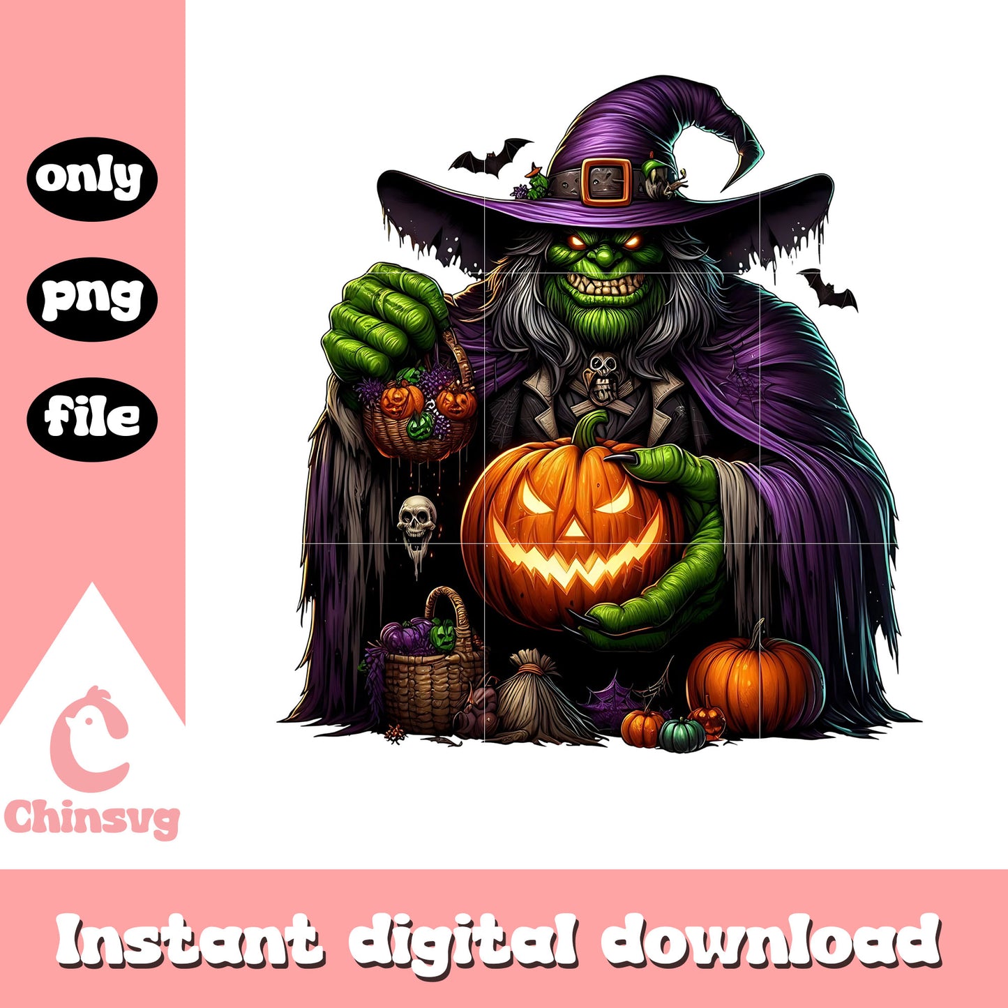 Goblin halloween and pumpkin png, horror halloween png