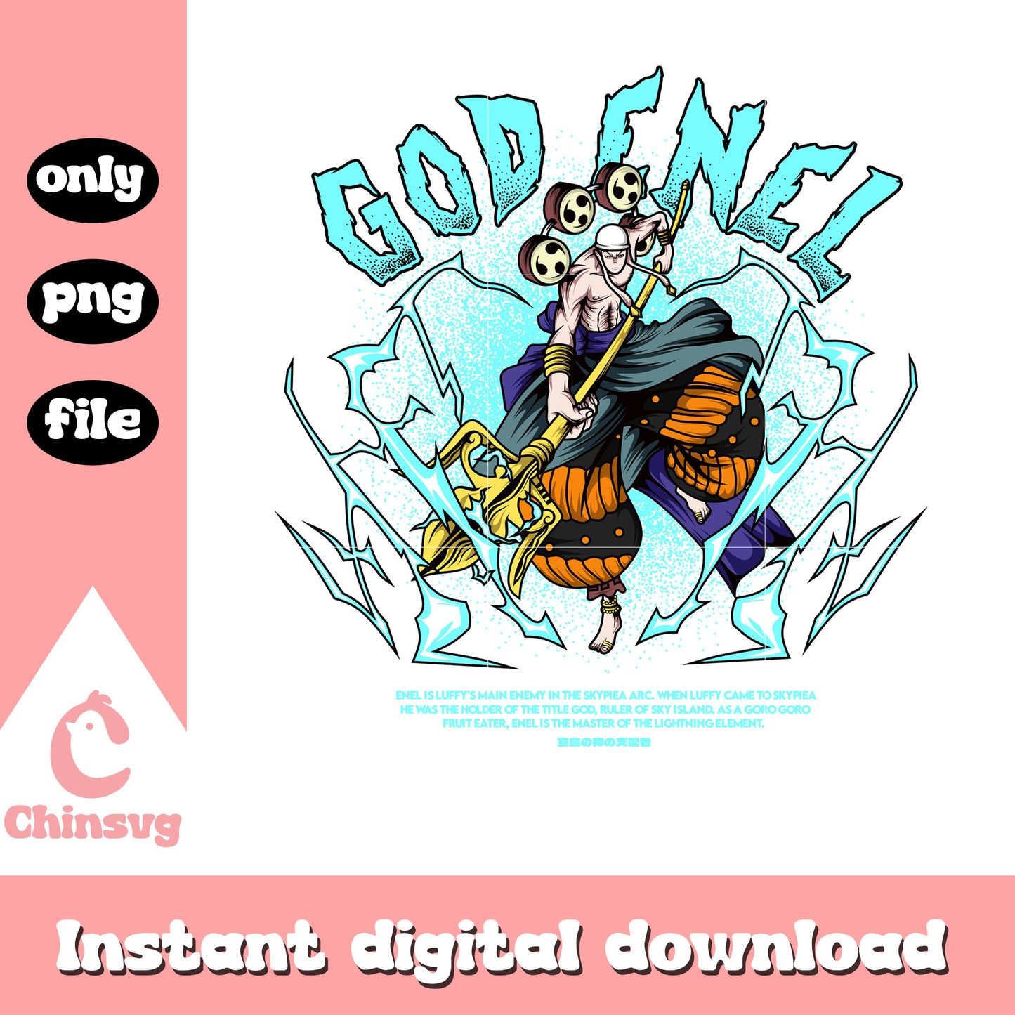 God enel characters png, one piece anime png, anime png