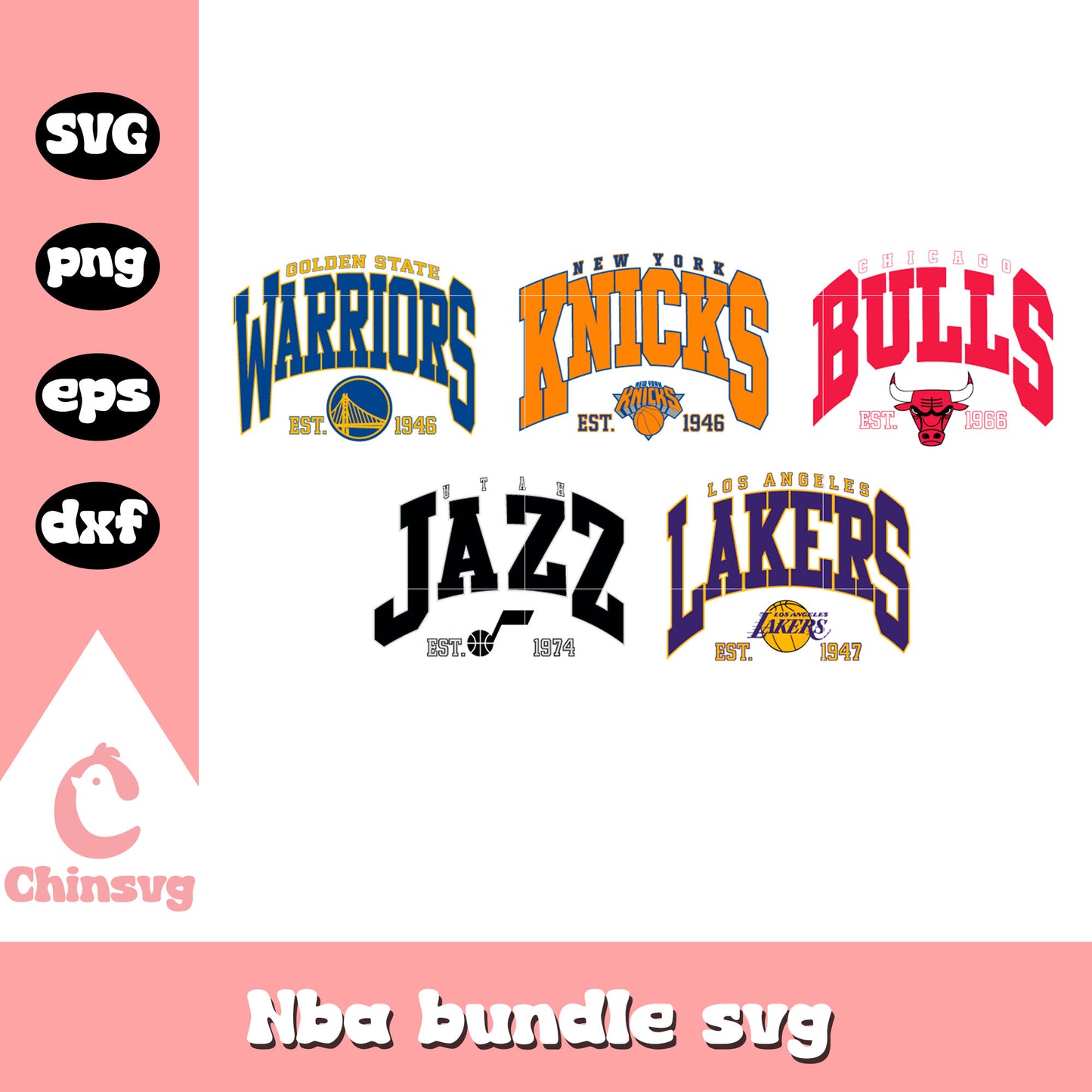 Golden State Warriors est 1946 bundle svg, nba teams svg