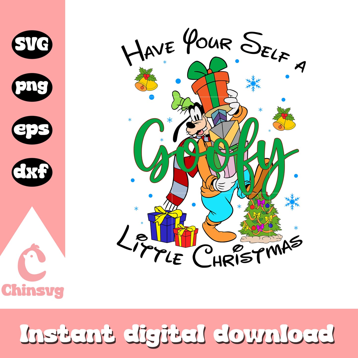 Goofy dog little christmas svg, merry christmas gif svg