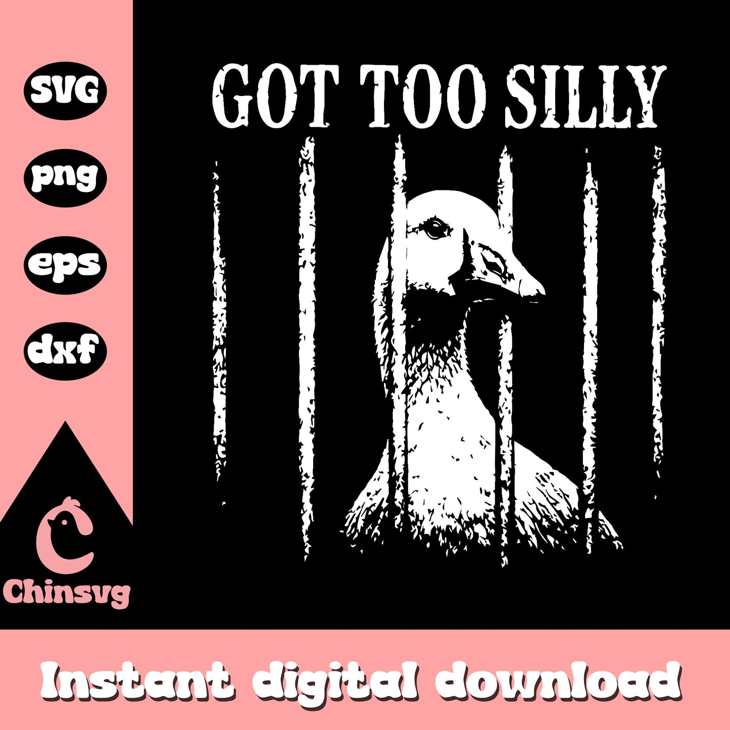 Got Too Silly Goose In Jail SVG PNG, Funny Goose SVG, Humor SVG