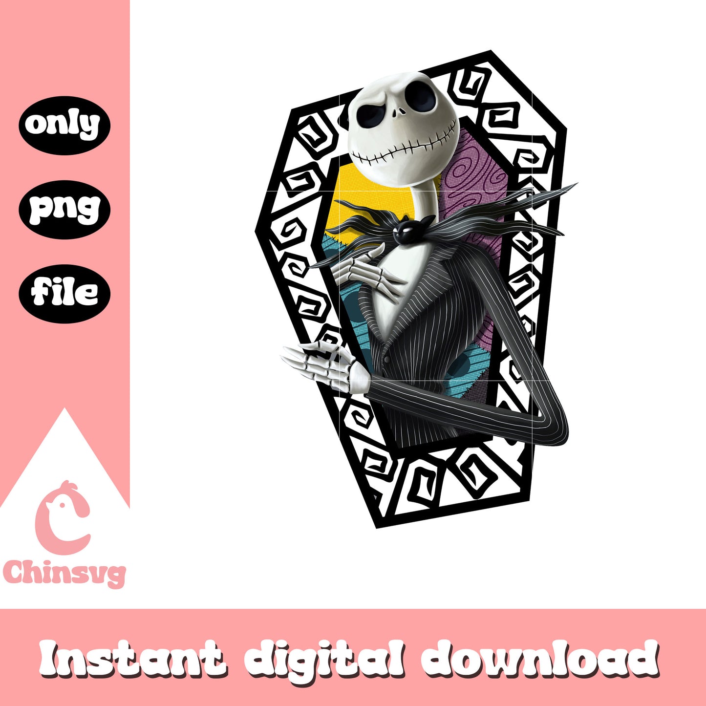 Gothic jack skellington clipart png, jack skellington movies png