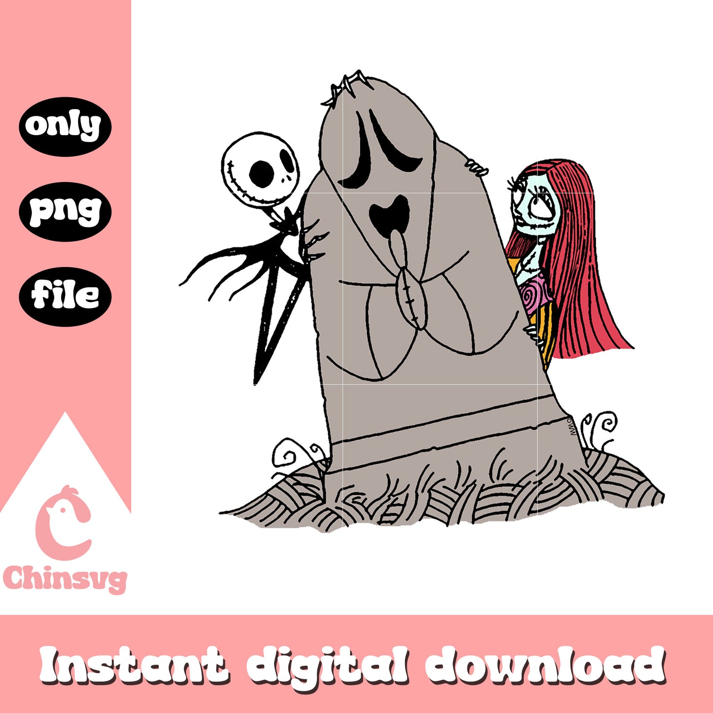 Gothic sally and jack romantic clipart png, sally and jack skellington png