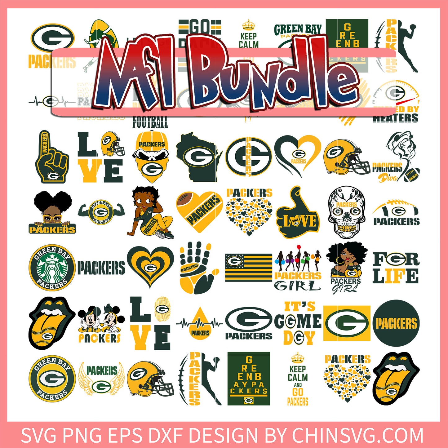 Green Bay Packers logo team bundle svg, nfl draft 2025 svg