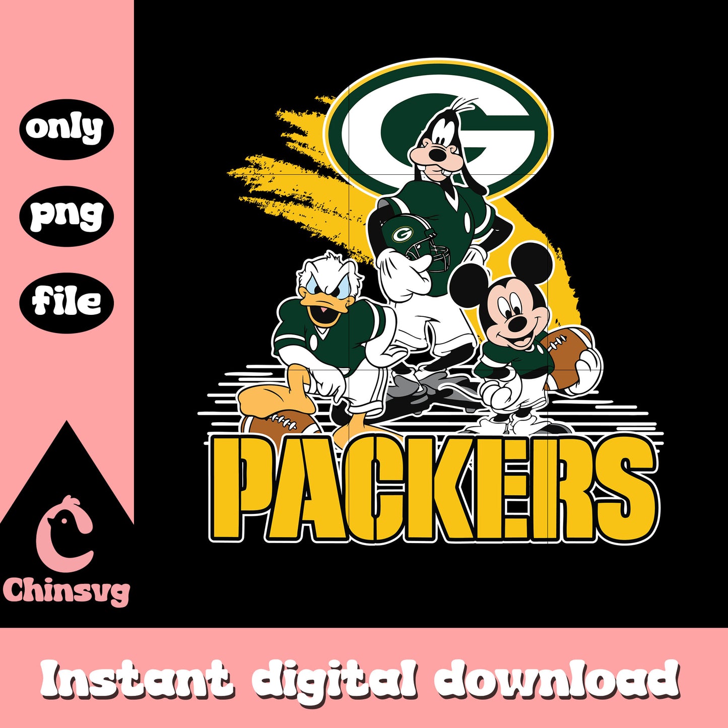 Green bay packers mickey png, nfl green bay packers png