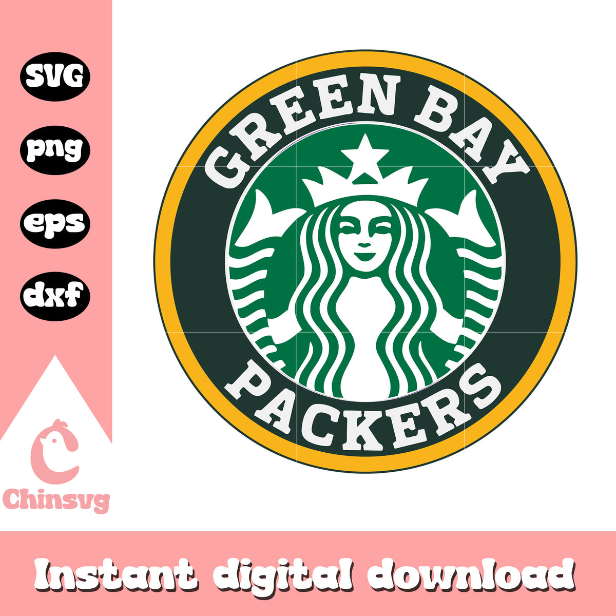 Green bay packers nfl starbuck logo svg, green bay packers football logo svg