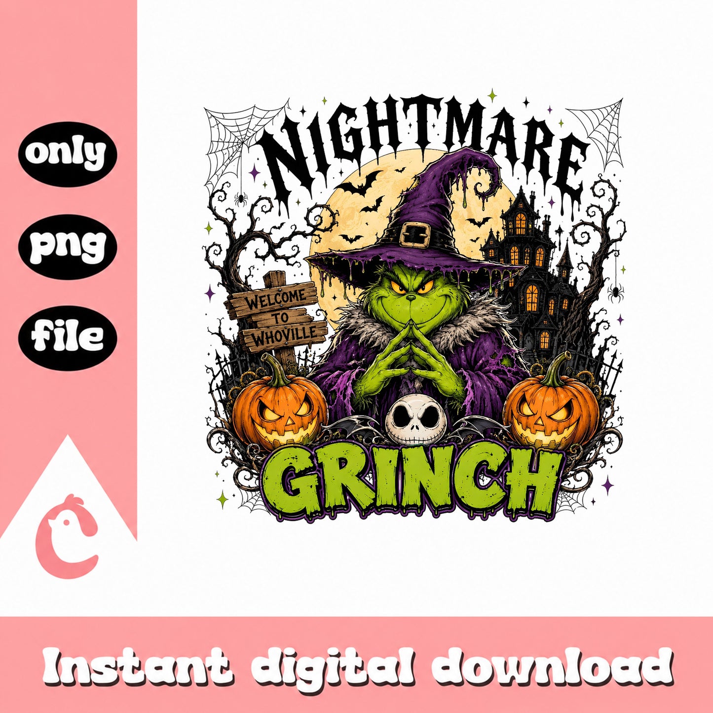 Grinch Nightmare Halloween PNG, Welcome To Whoville, PNG File