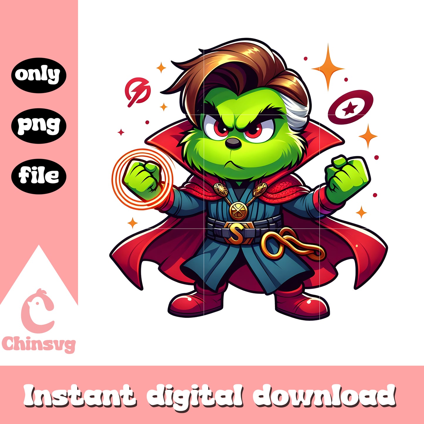 Grinch doctor strange christmas png, doctor strange christmas png